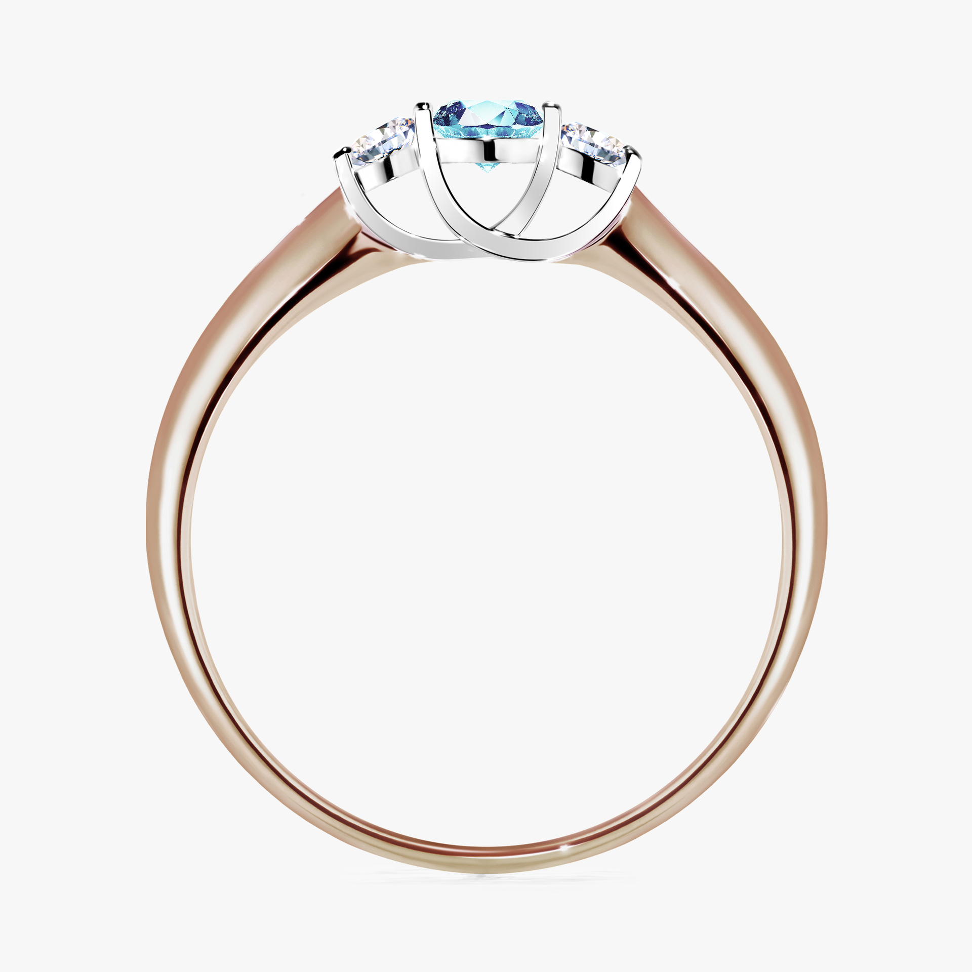 Pierścionek zaręczynowy My Honey z różowego złota z akwamarynem 0,16ct