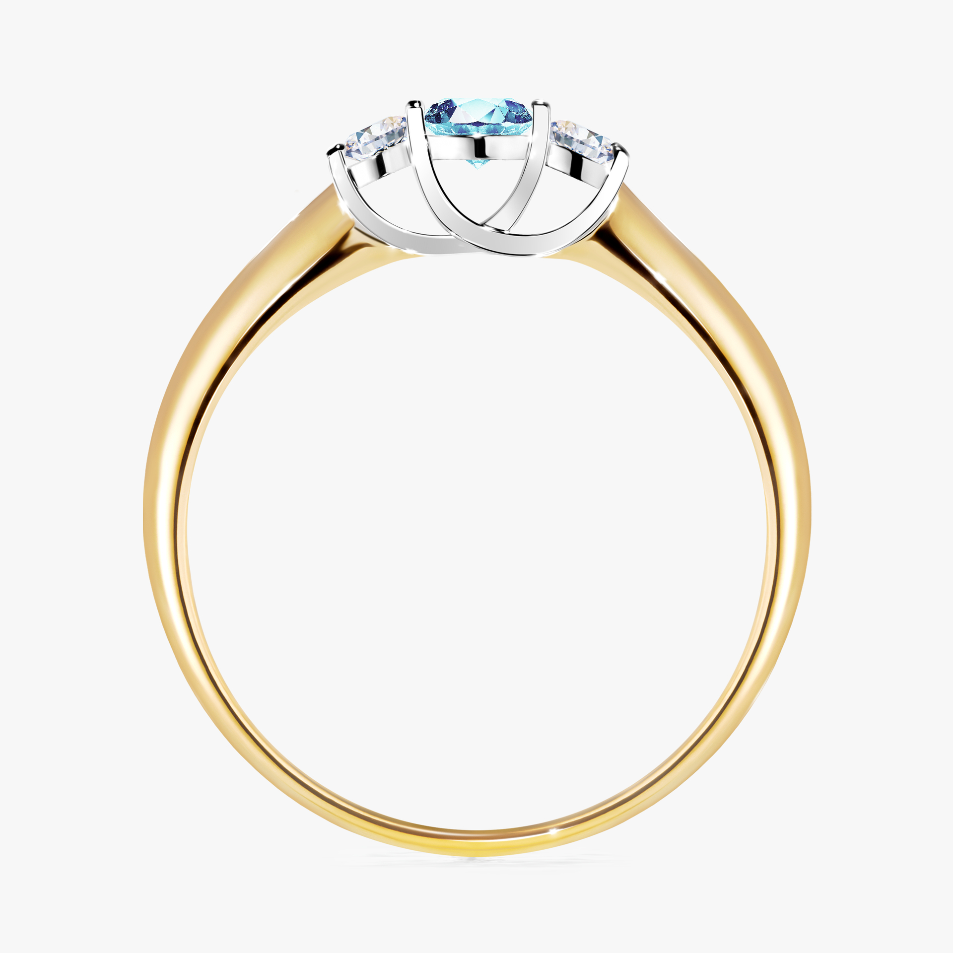 Pierścionek zaręczynowy My Honey z żółtego złota z akwamarynem 0,16ct