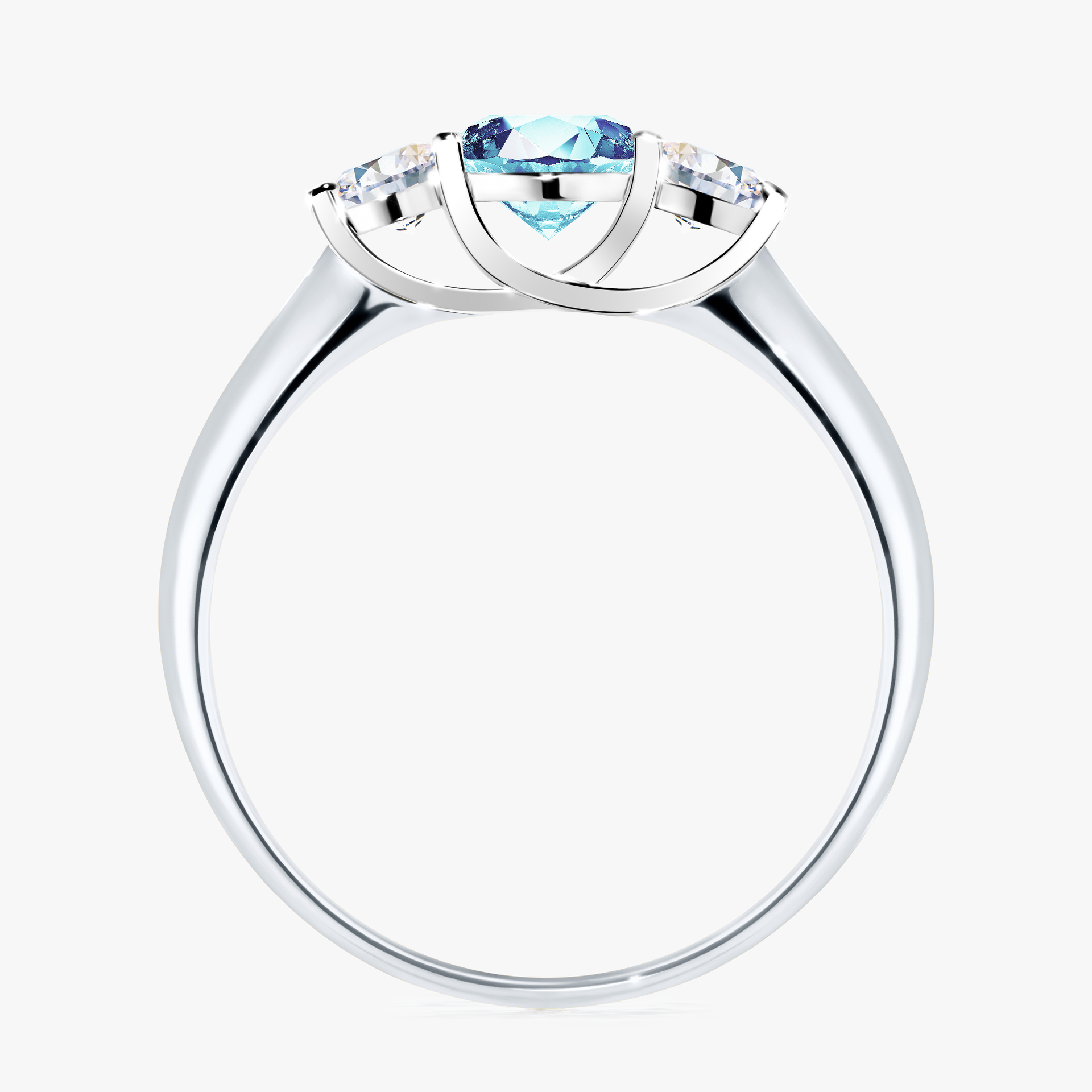 Pierścionek zaręczynowy My Honey z białego złota z akwamarynem 0,84ct