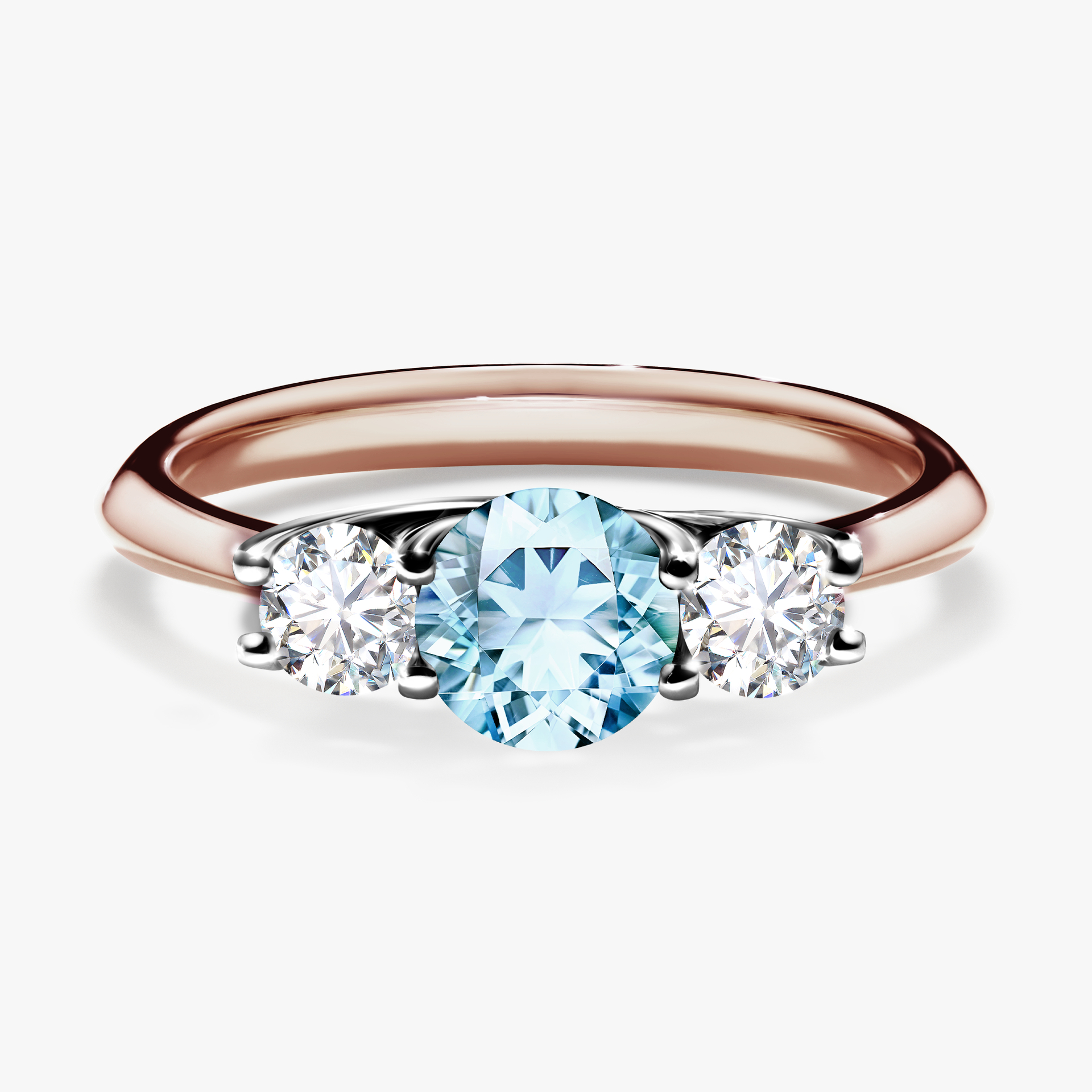 Pierścionek zaręczynowy My Honey z różowego złota z akwamarynem 0,84ct