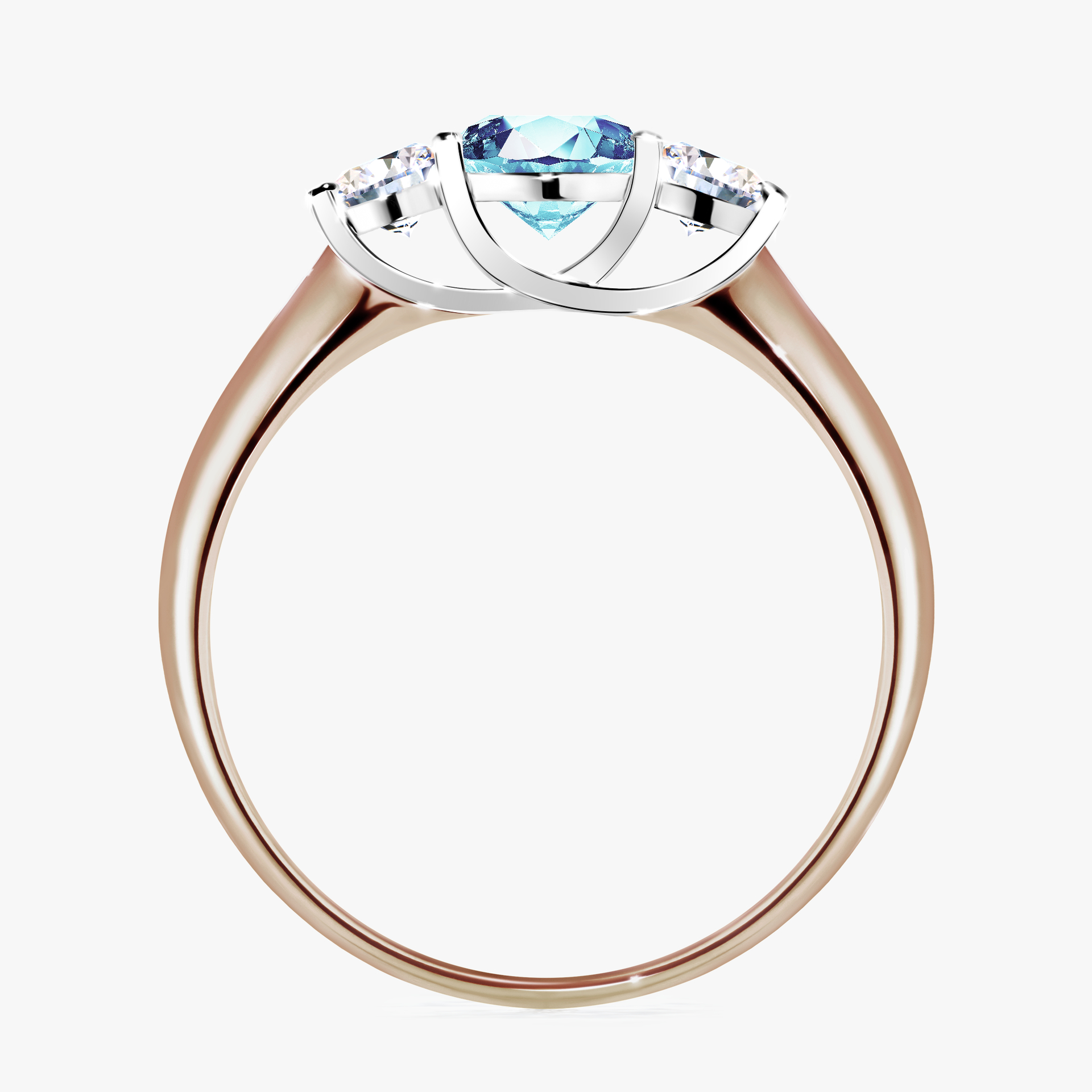 Pierścionek zaręczynowy My Honey z różowego złota z akwamarynem 0,84ct