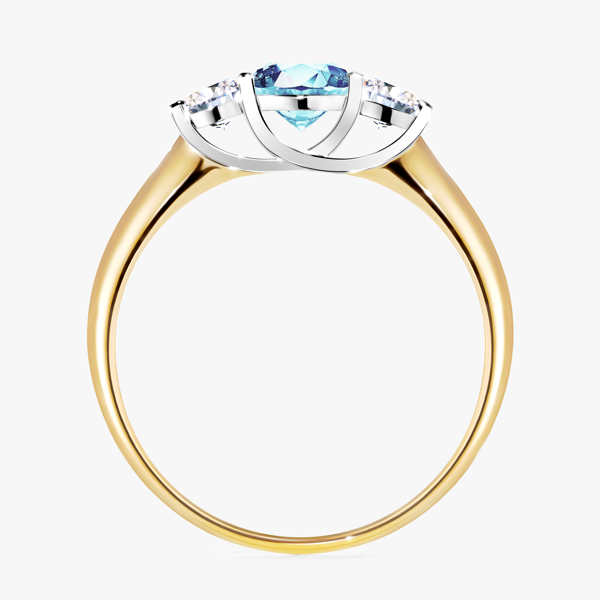 Pierścionek zaręczynowy My Honey z żółtego złota z akwamarynem 0,84ct
