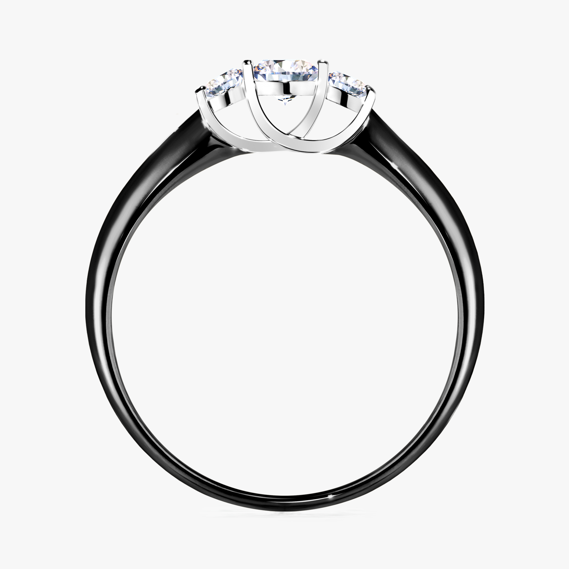Pierścionek zaręczynowy My Honey z czarnego złota z diamentem naturalnym 0,16ct
