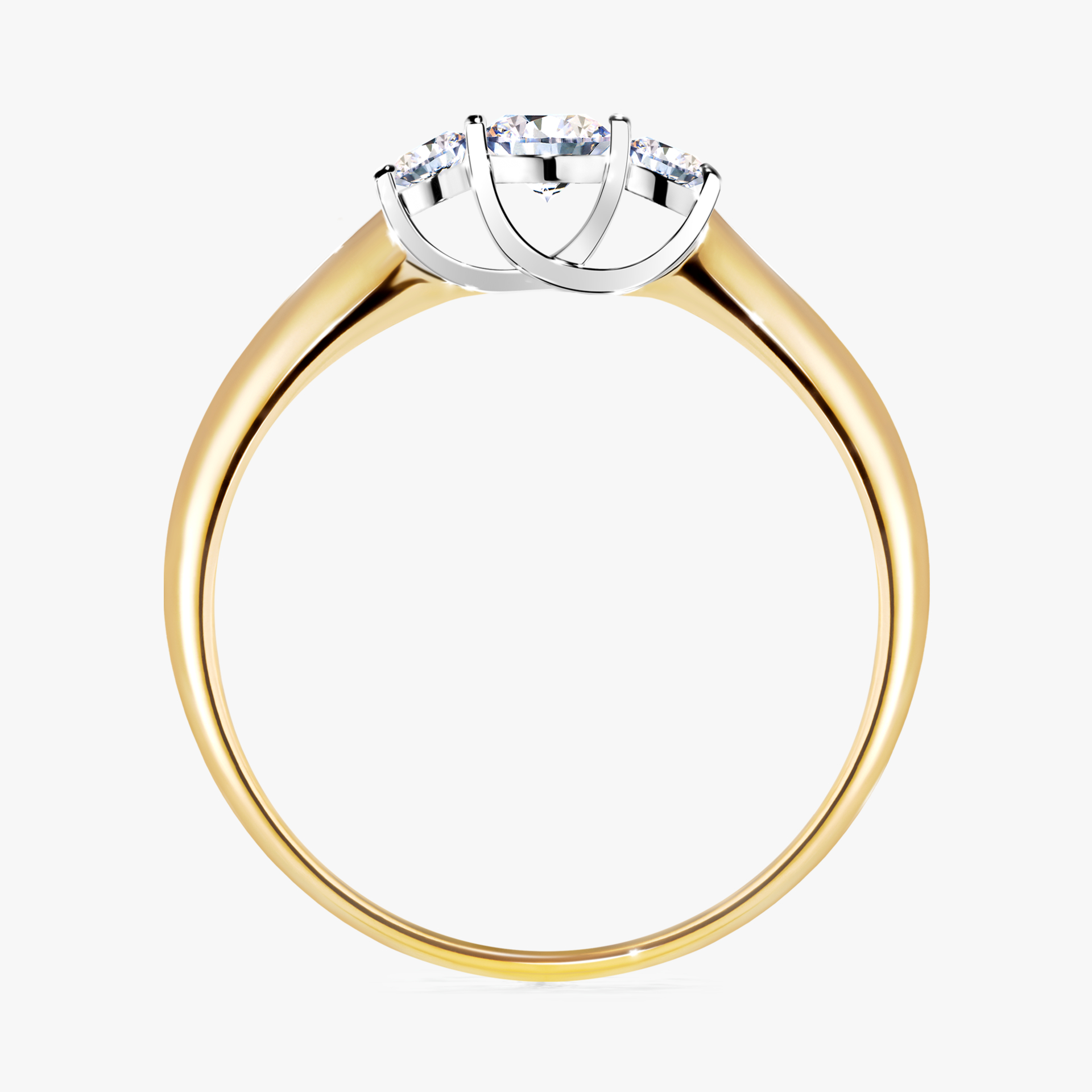 Pierścionek zaręczynowy My Honey z żółtego złota z diamentem naturalnym 0,16ct