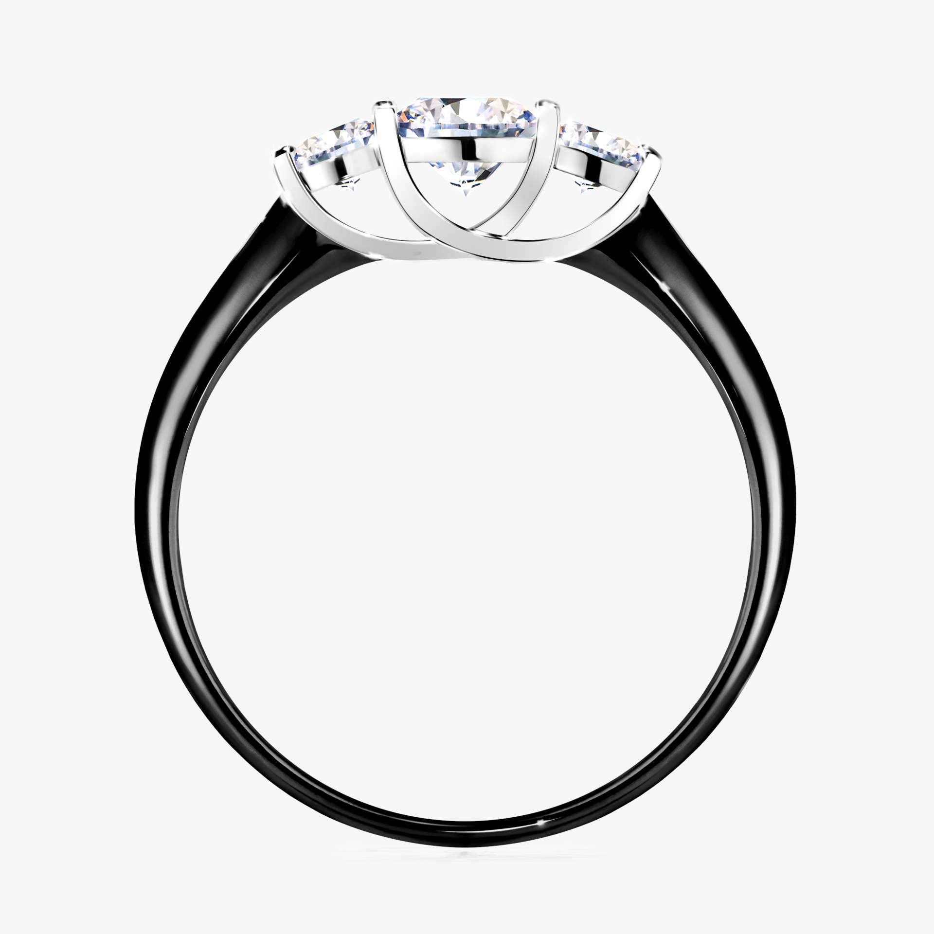 Pierścionek zaręczynowy My Honey z czarnego złota z diamentem naturalnym 0,45ct