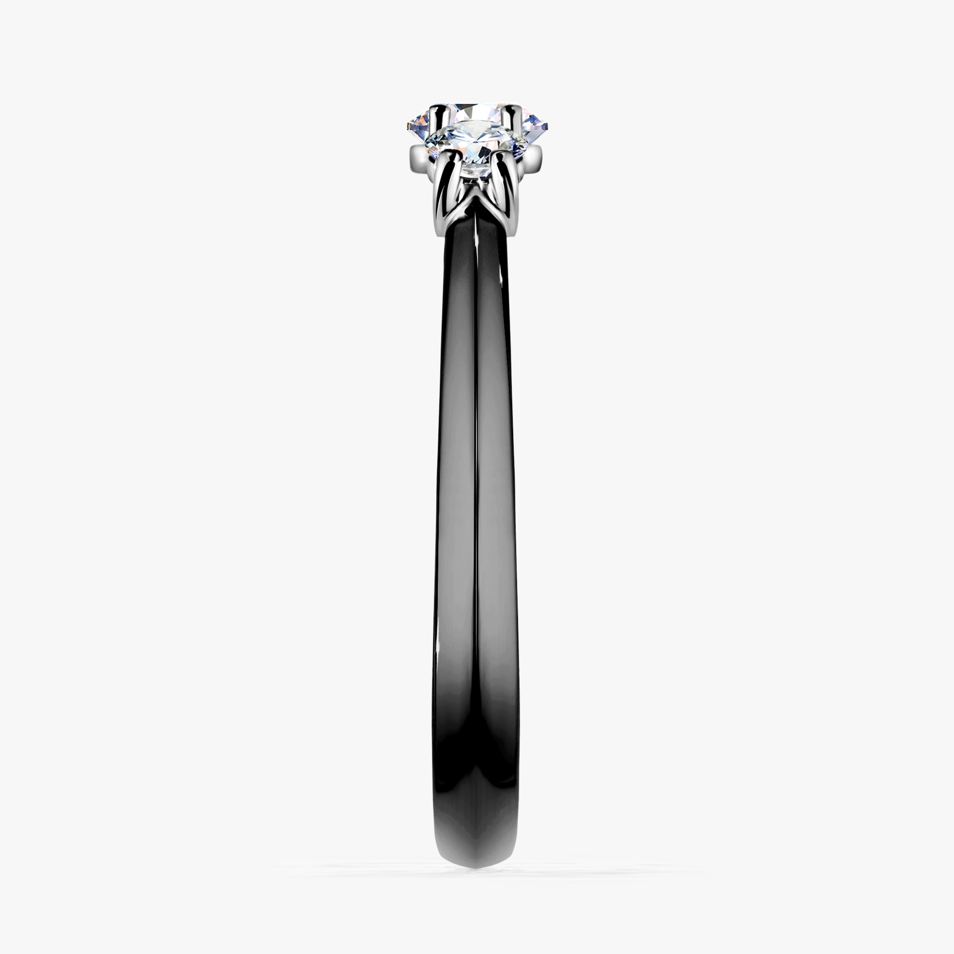 Pierścionek zaręczynowy My Honey z czarnego złota z diamentem naturalnym 0,45ct