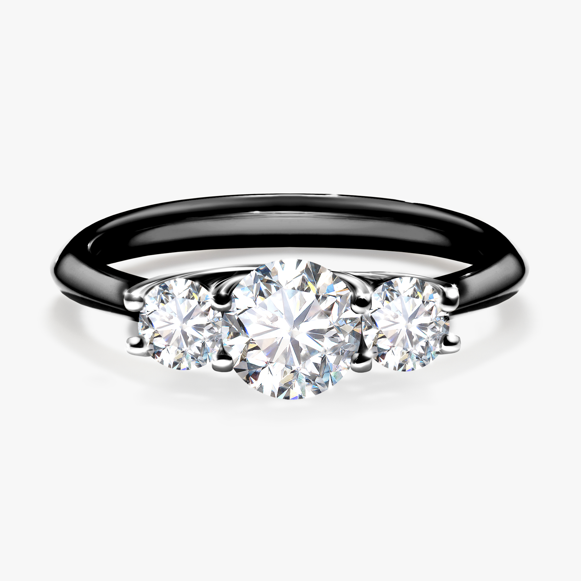 Pierścionek zaręczynowy My Honey z czarnego złota z diamentem naturalnym 0,84ct