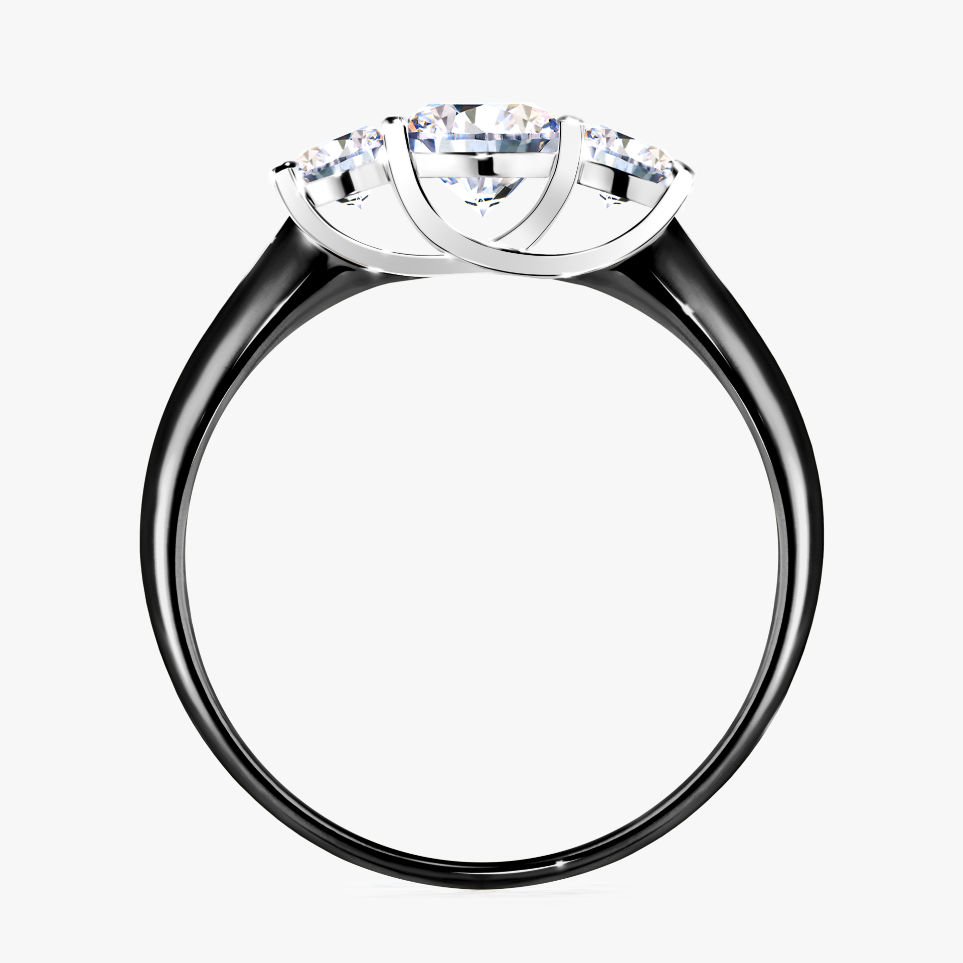Pierścionek zaręczynowy My Honey z czarnego złota z diamentem naturalnym 0,84ct