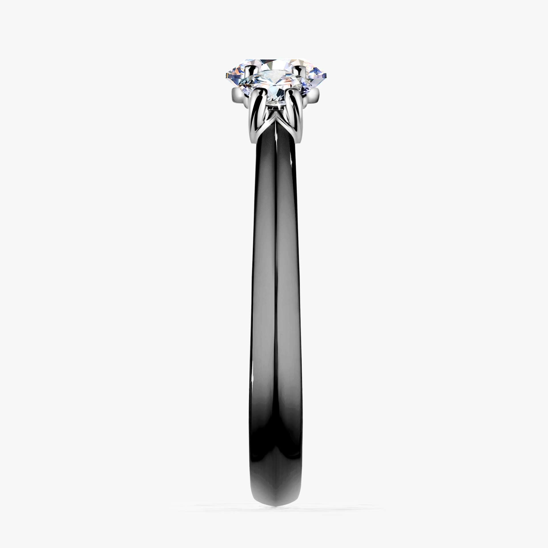 Pierścionek zaręczynowy My Honey z czarnego złota z diamentem naturalnym 0,84ct