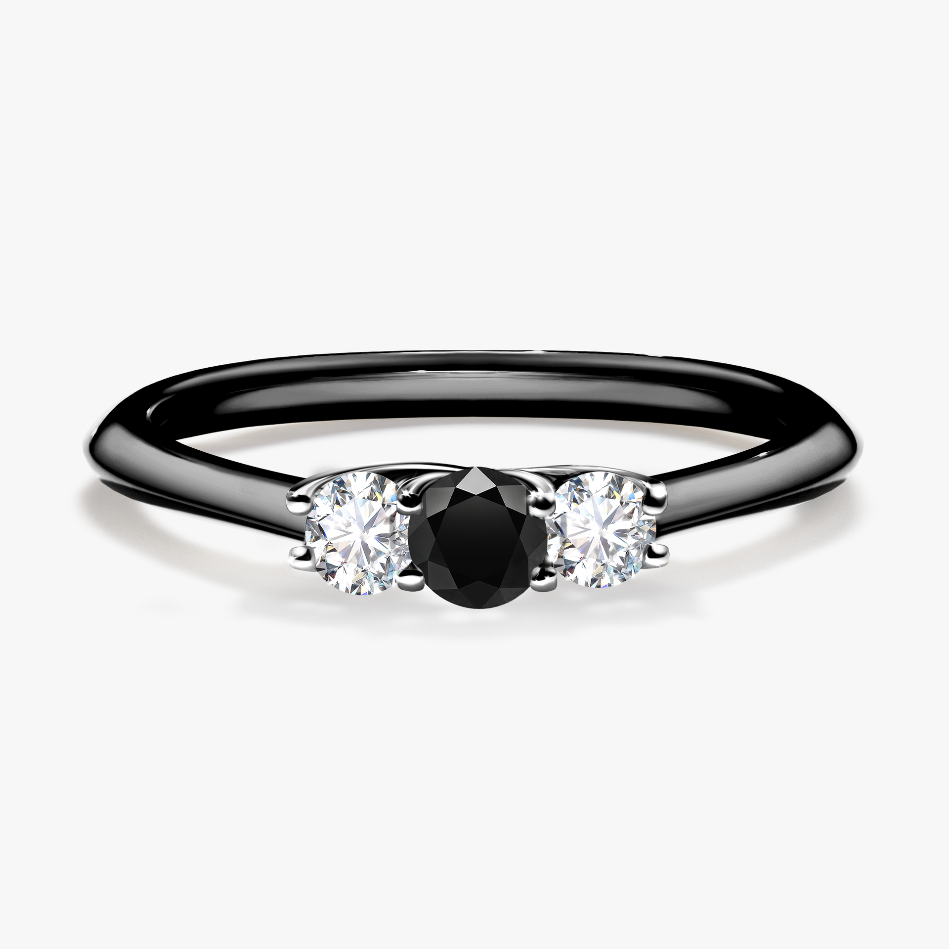 Pierścionek zaręczynowy My Honey z czarnego złota z czarnym diamentem 0,16ct