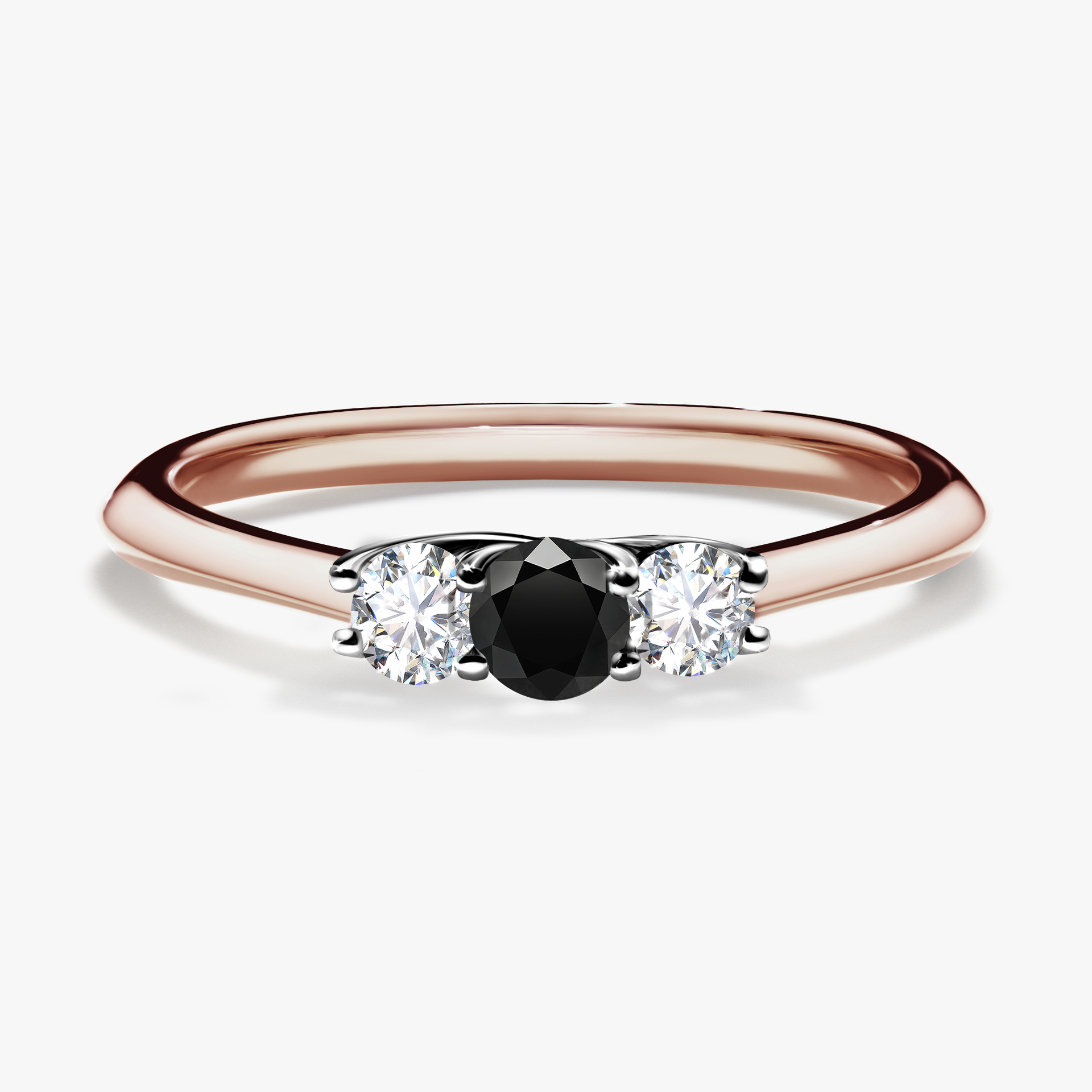 Pierścionek zaręczynowy My Honey z różowego złota z czarnym diamentem 0,16ct