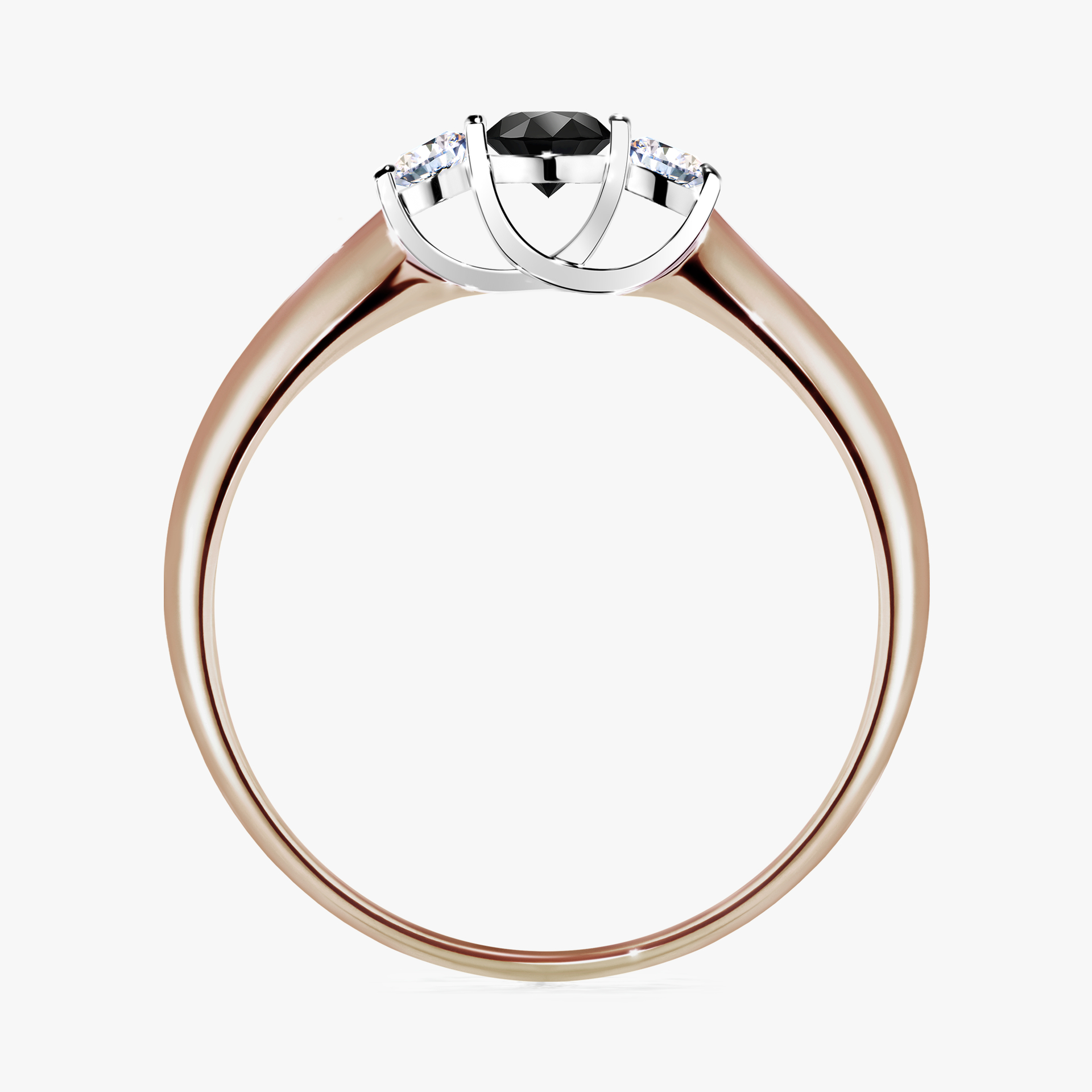 Pierścionek zaręczynowy My Honey z różowego złota z czarnym diamentem 0,16ct
