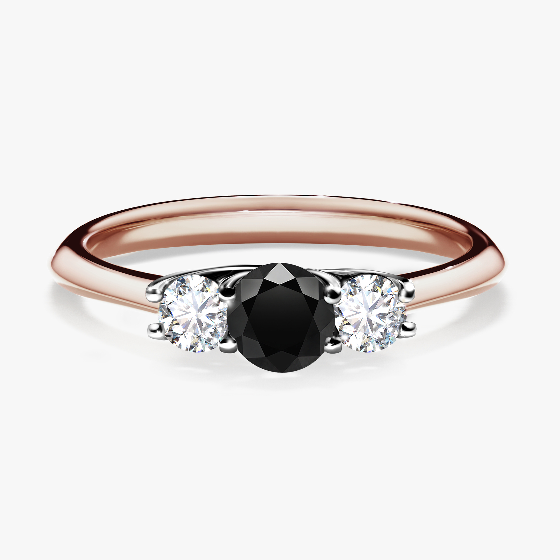 Pierścionek zaręczynowy My Honey z różowego złota z czarnym diamentem 0,45ct