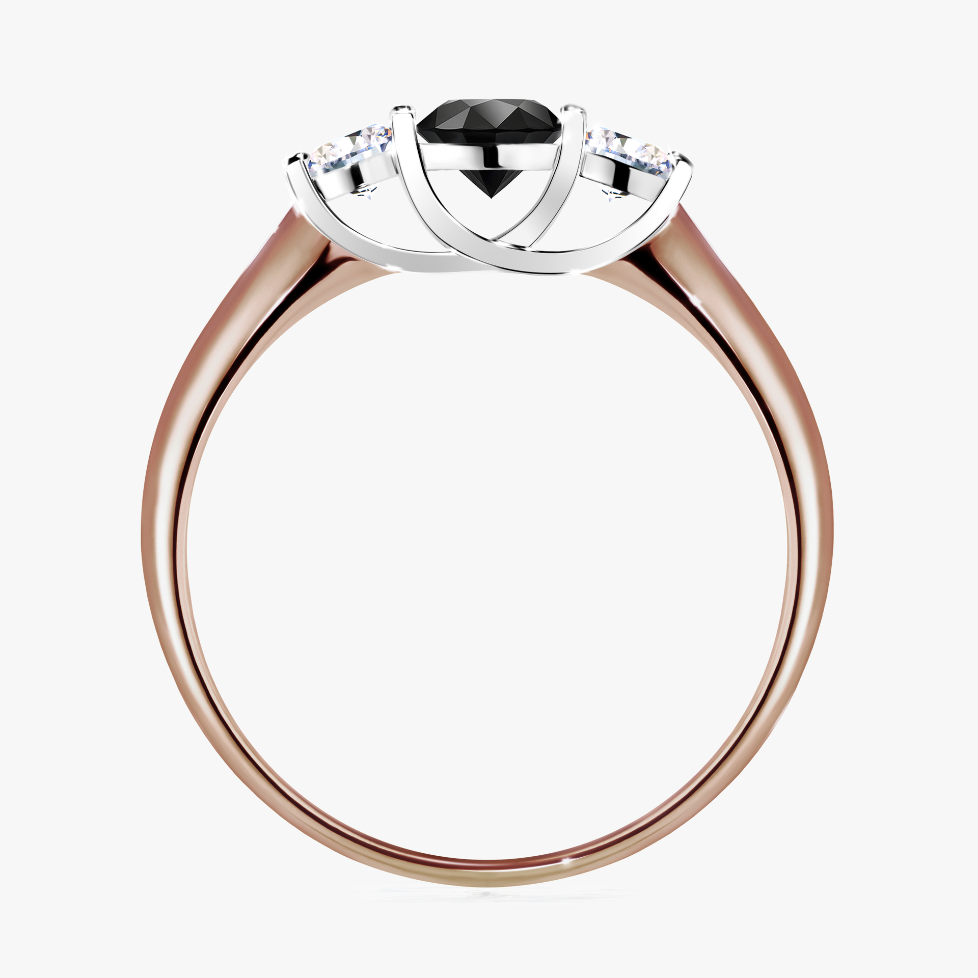 Pierścionek zaręczynowy My Honey z różowego złota z czarnym diamentem 0,45ct