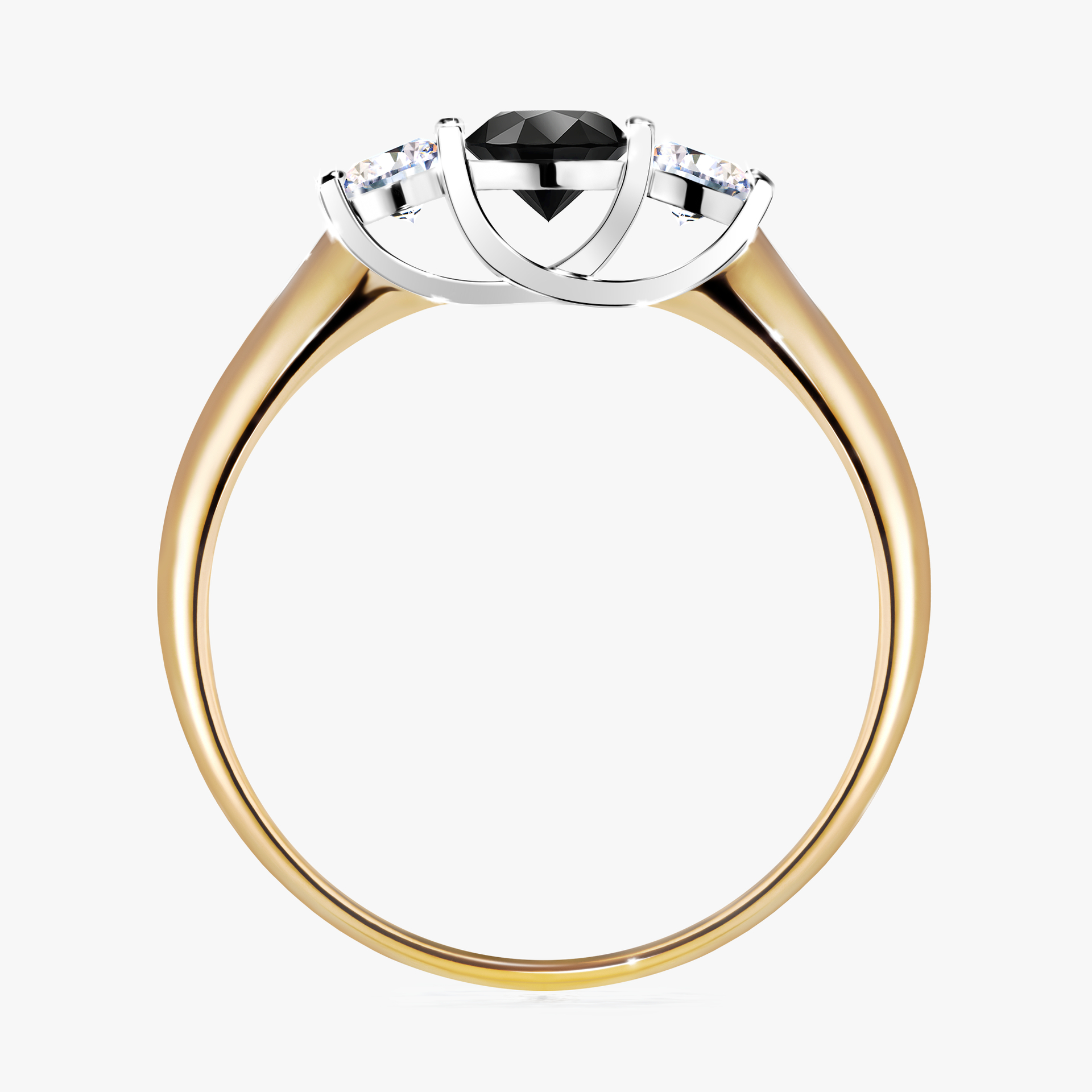 Pierścionek zaręczynowy My Honey z żółtego złota z czarnym diamentem 0,45ct