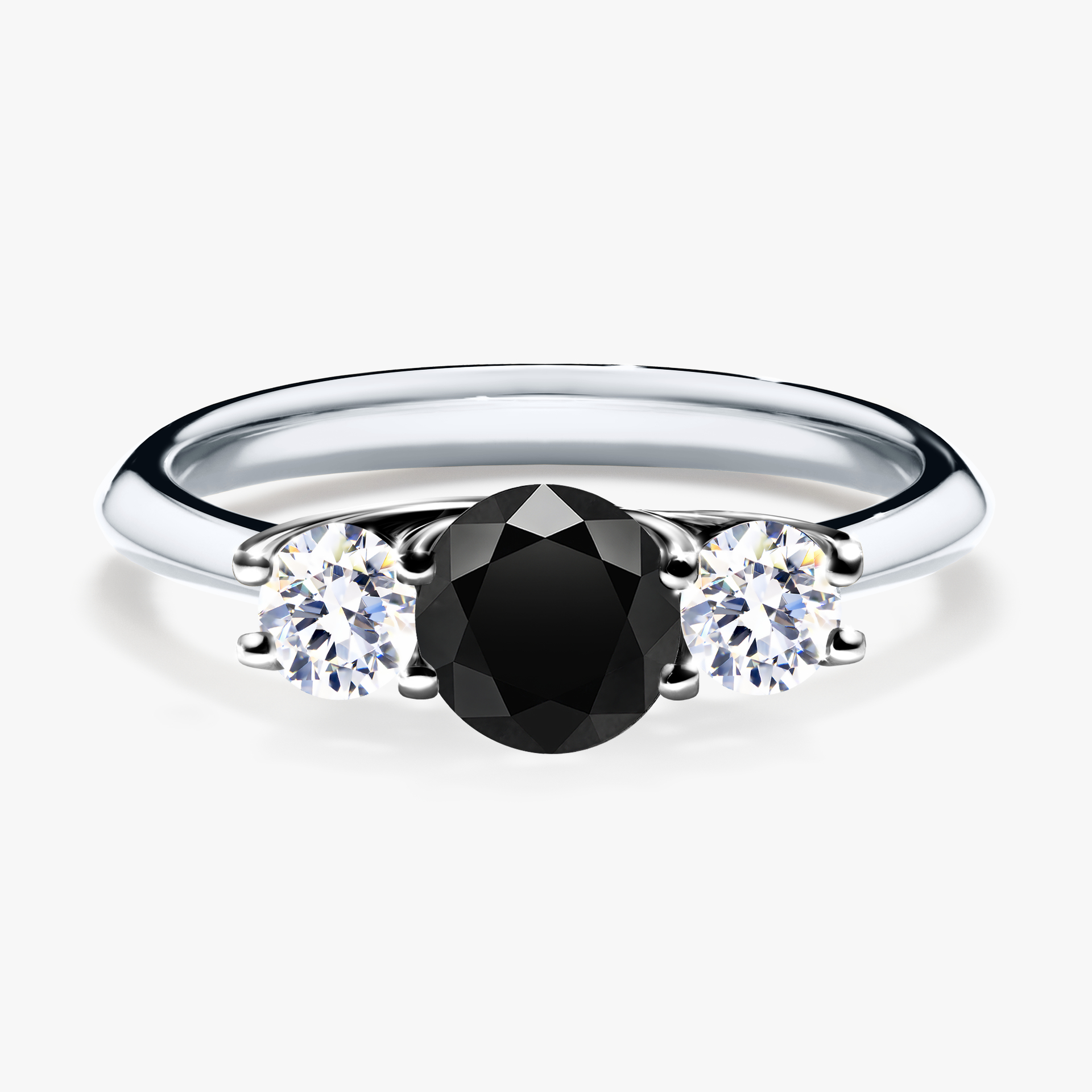 Pierścionek zaręczynowy My Honey z białego złota z czarnym diamentem 0,84ct