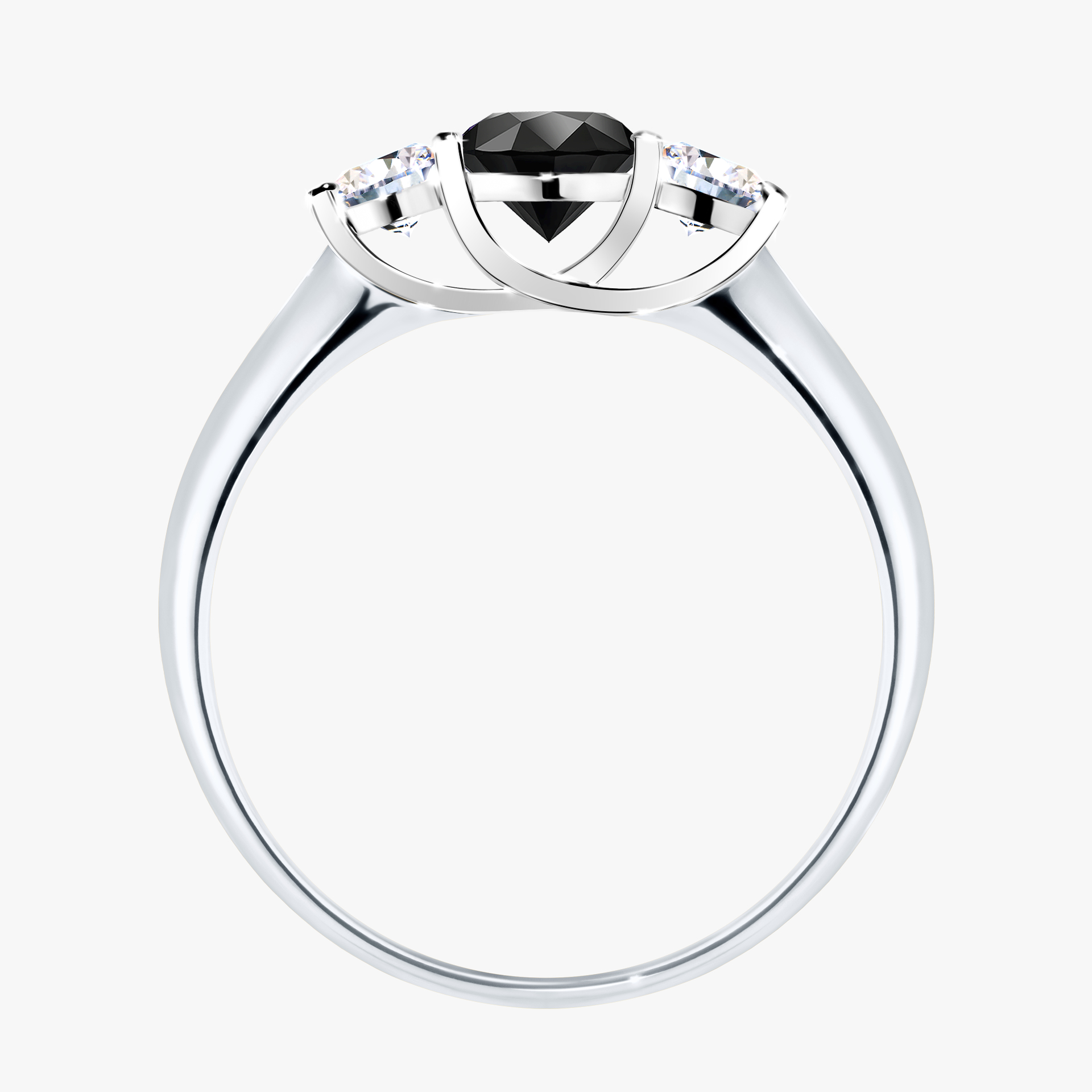 Pierścionek zaręczynowy My Honey z białego złota z czarnym diamentem 0,84ct
