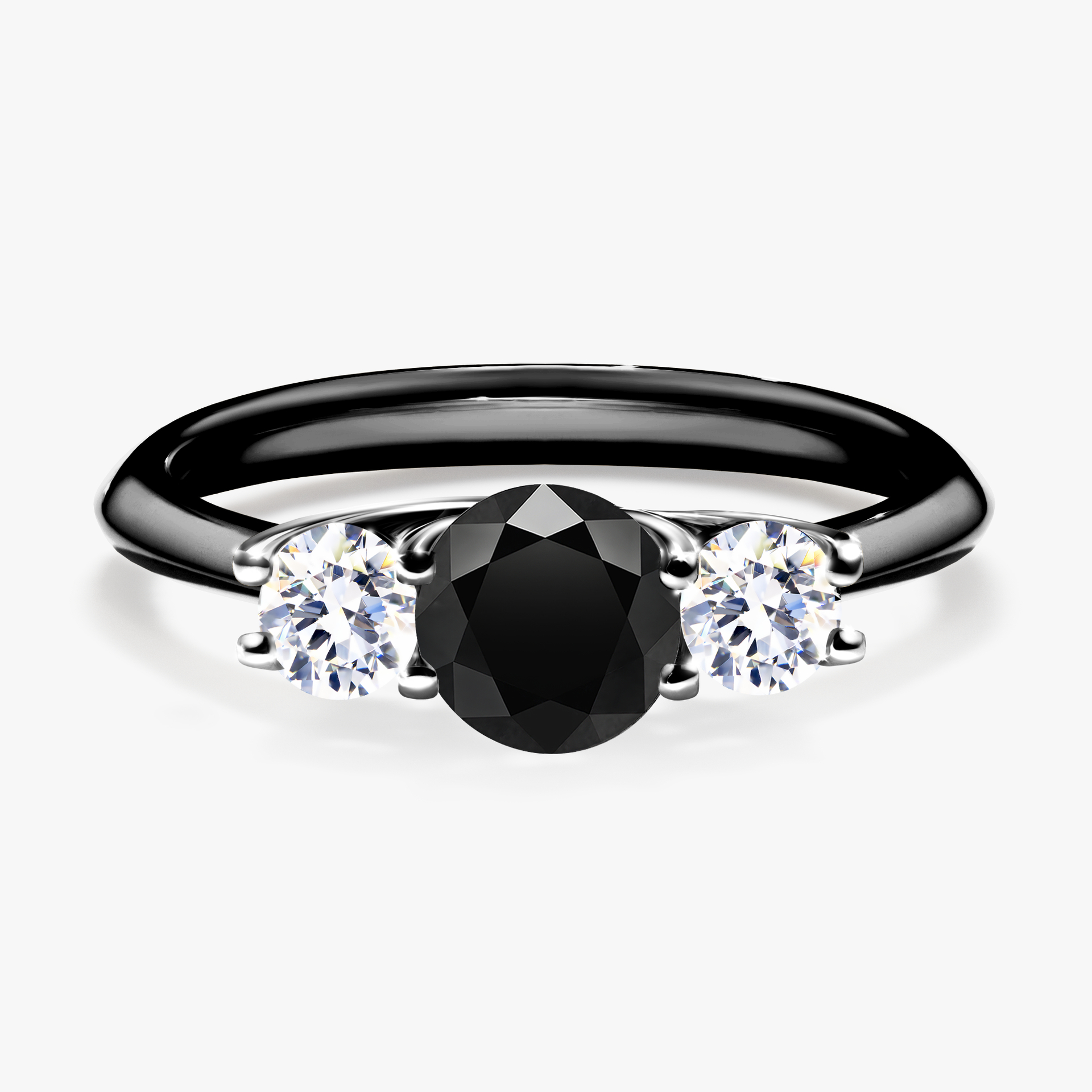 Pierścionek zaręczynowy My Honey z czarnego złota z czarnym diamentem 0,84ct