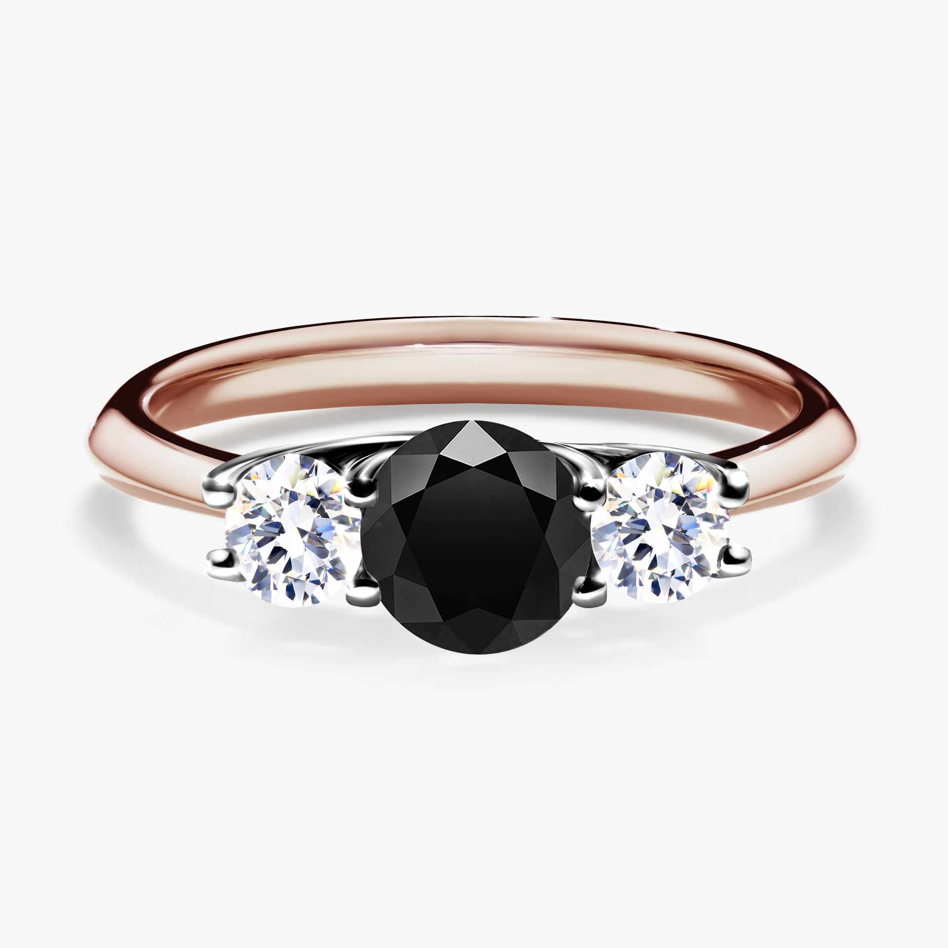 Pierścionek zaręczynowy My Honey z różowego złota z czarnym diamentem 0,84ct