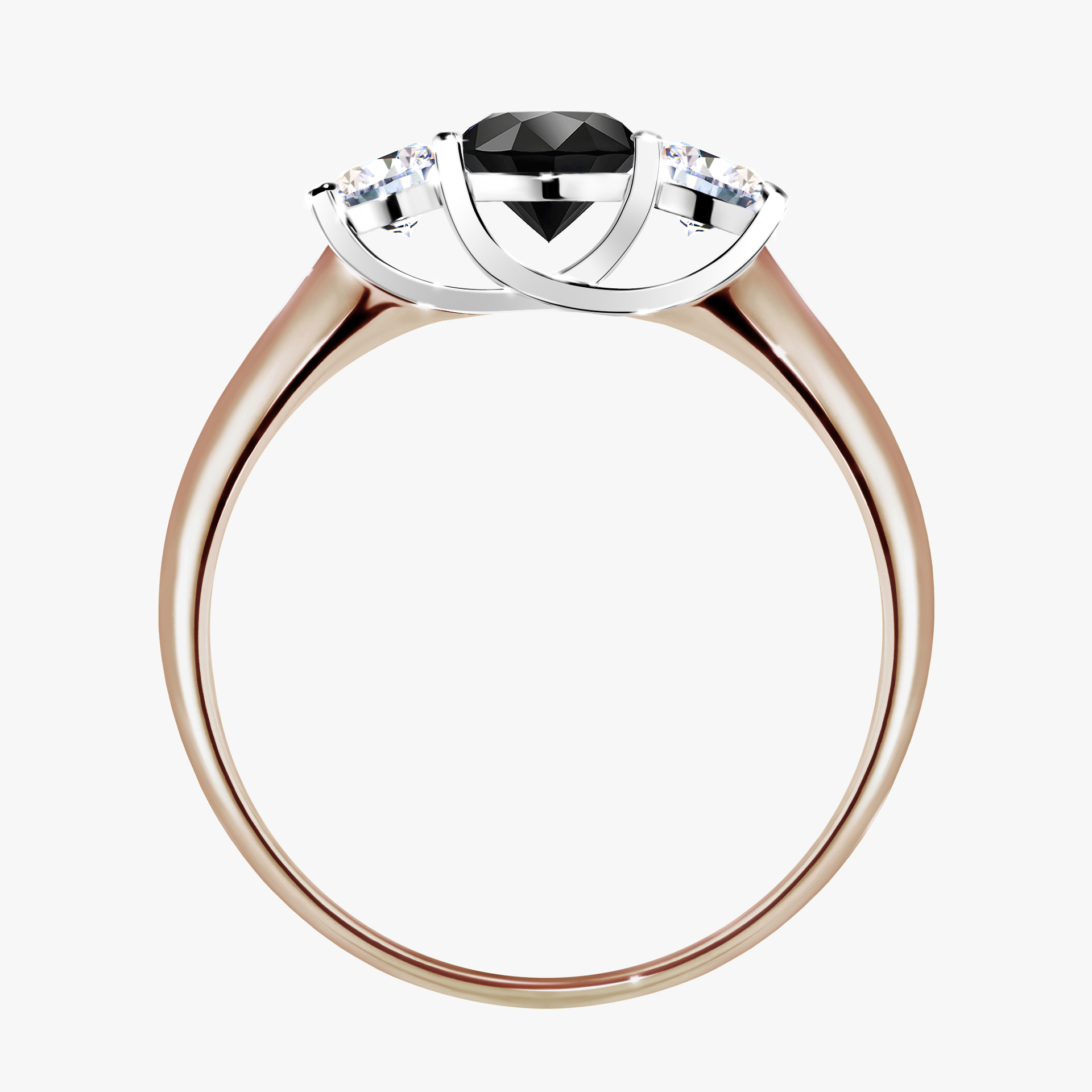 Pierścionek zaręczynowy My Honey z różowego złota z czarnym diamentem 0,84ct