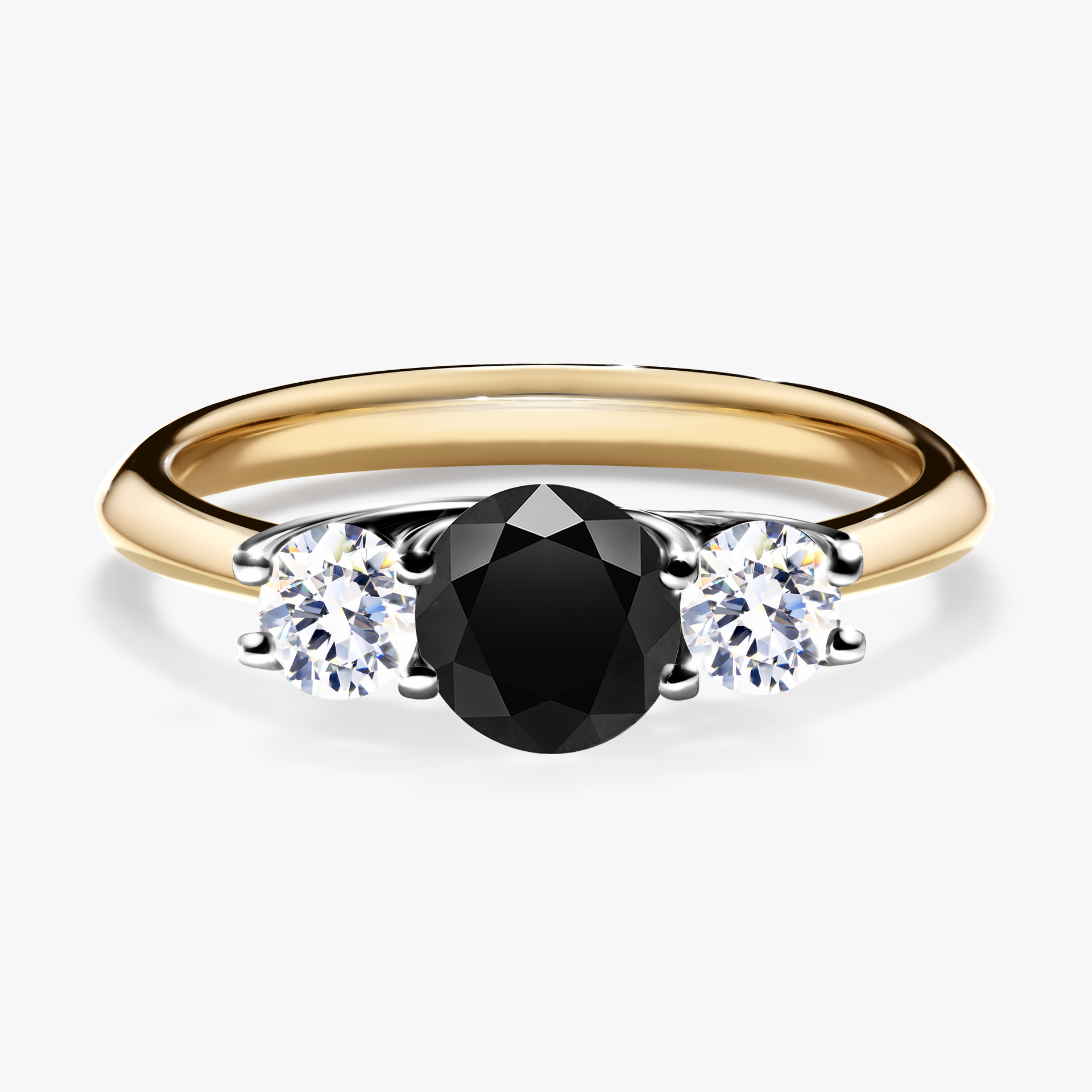Pierścionek zaręczynowy My Honey z żółtego złota z czarnym diamentem 0,84ct