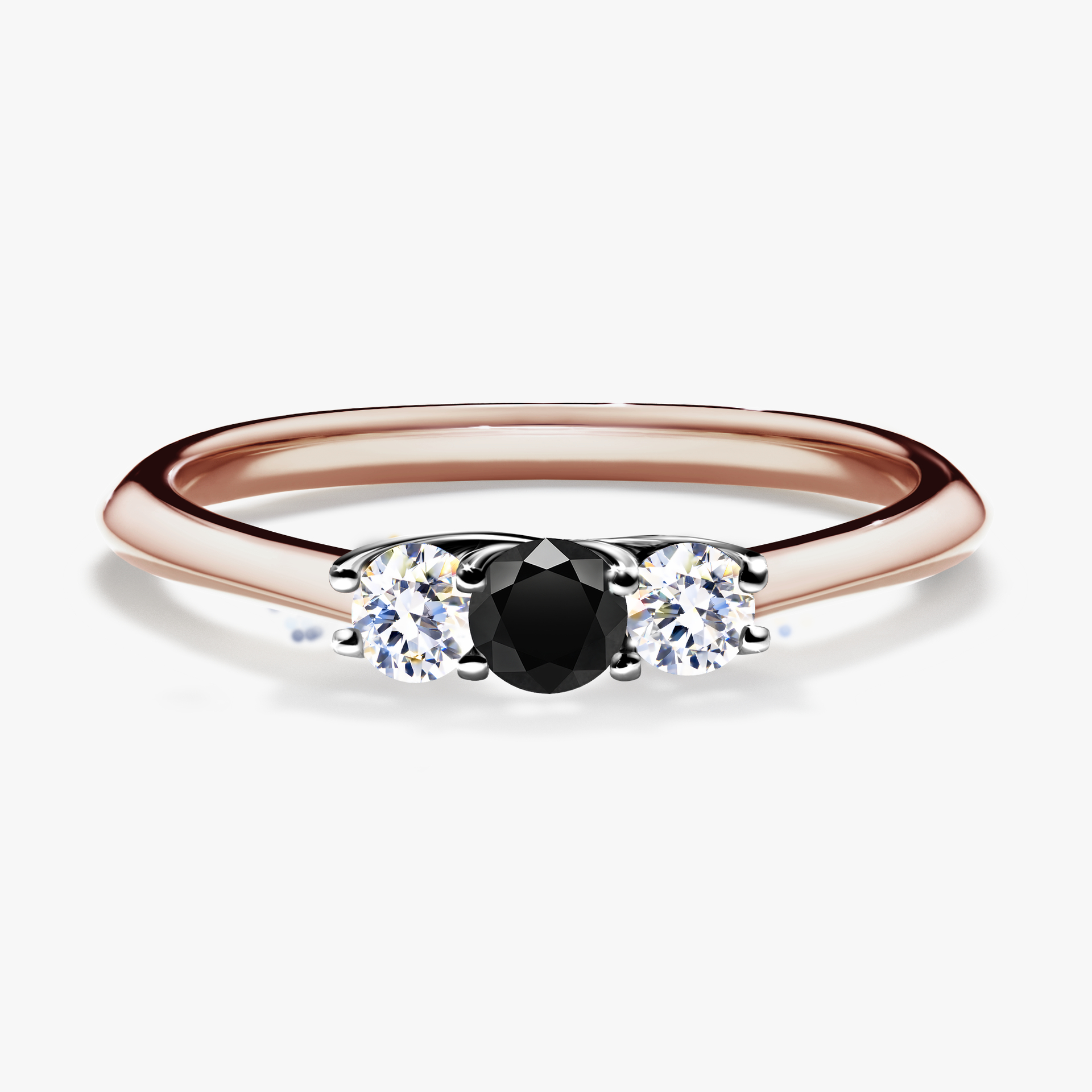 Pierścionek zaręczynowy My Honey z różowego złota z czarnym diamentem 0,16ct