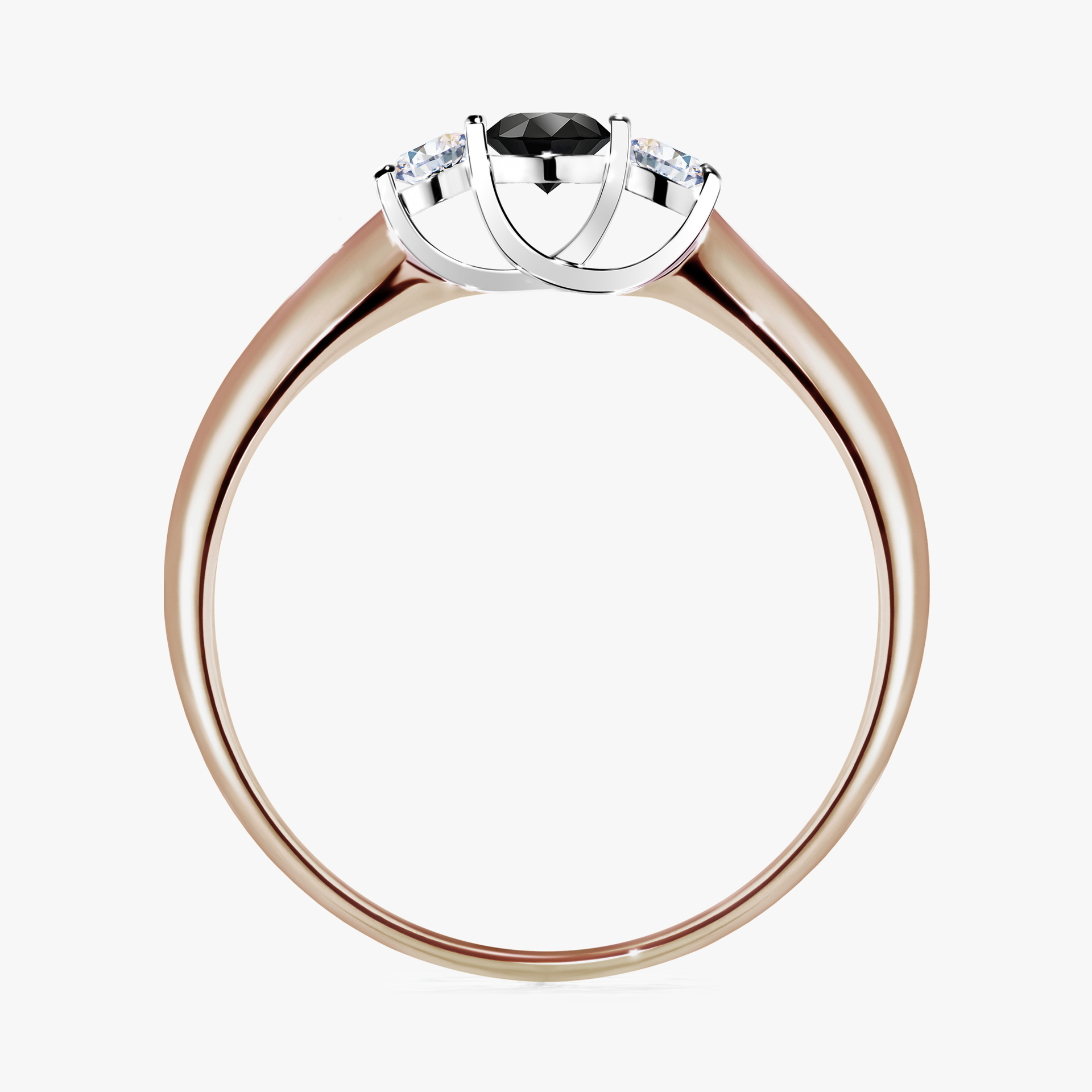 Pierścionek zaręczynowy My Honey z różowego złota z czarnym diamentem 0,16ct
