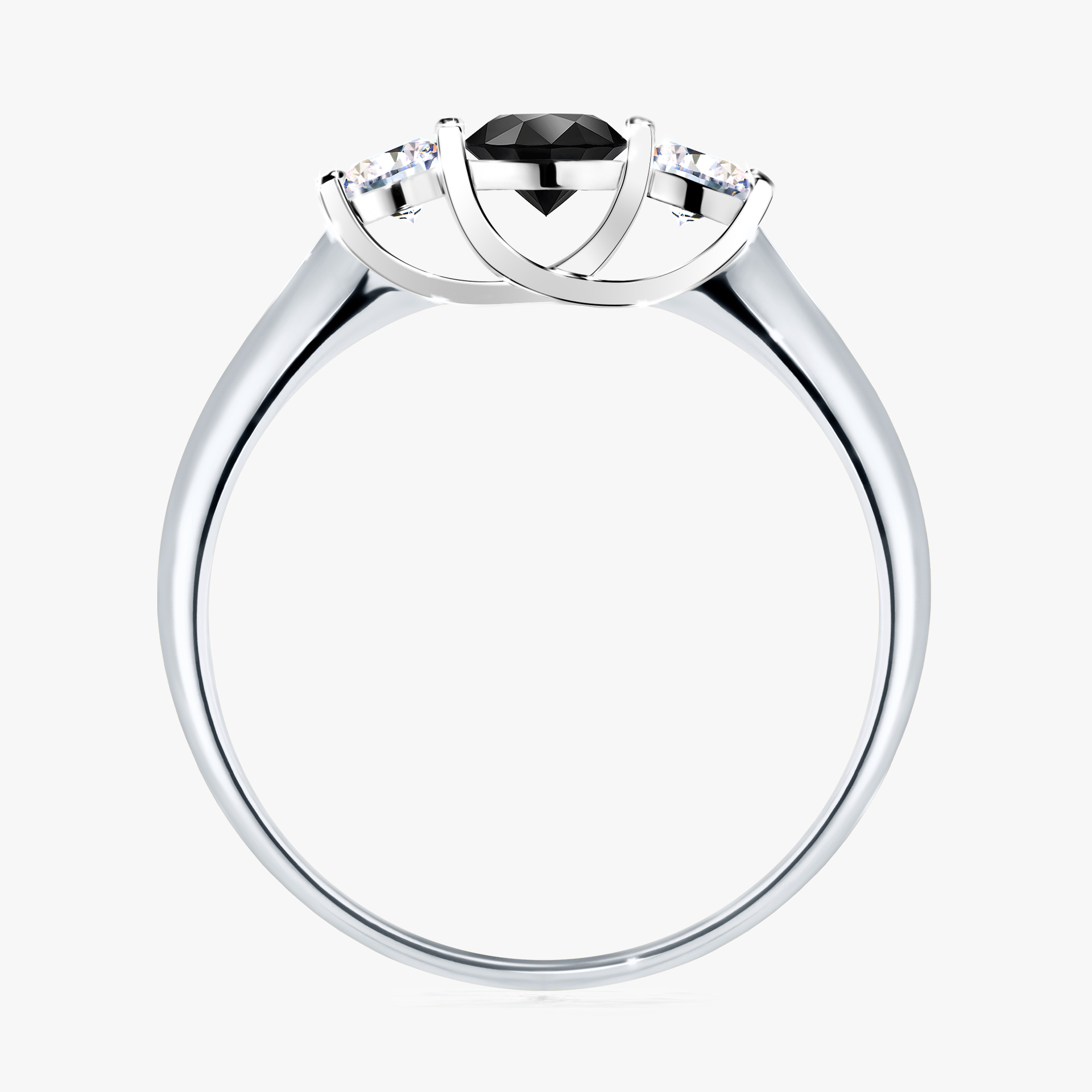 Pierścionek zaręczynowy My Honey z białego złota z czarnym diamentem 0,45ct