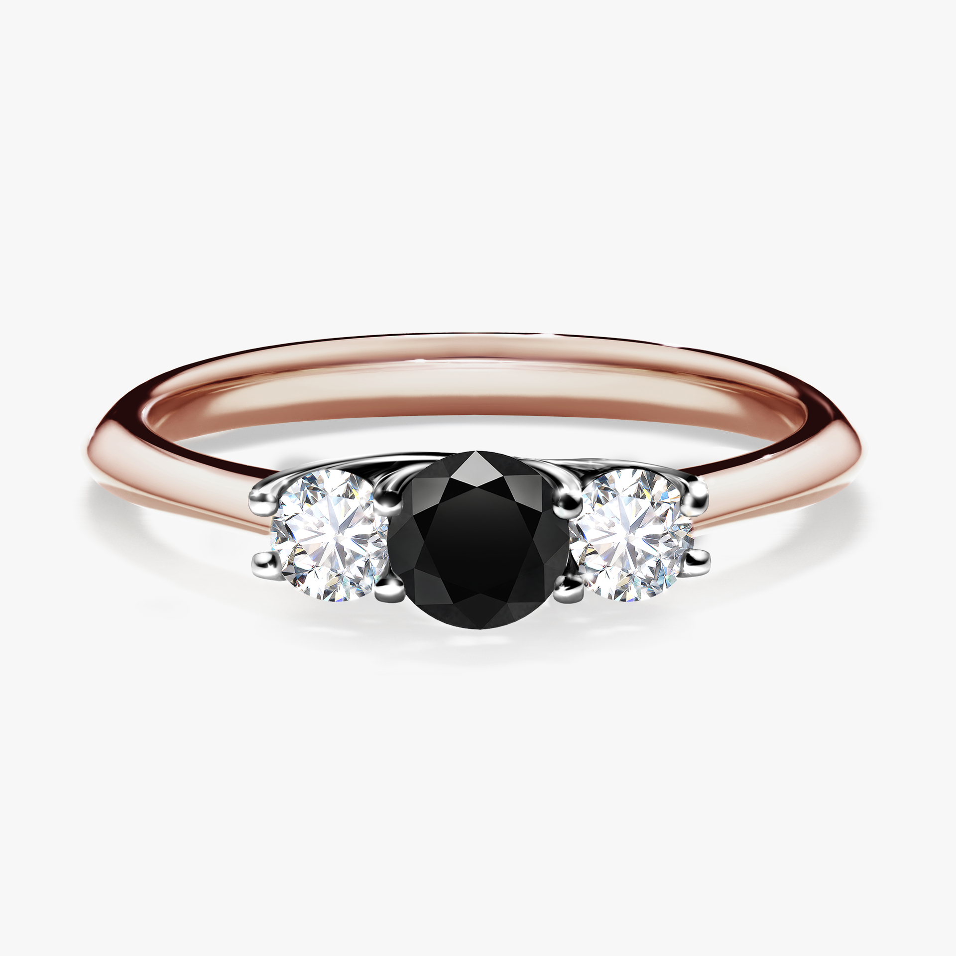 Pierścionek zaręczynowy My Honey z różowego złota z czarnym diamentem 0,45ct