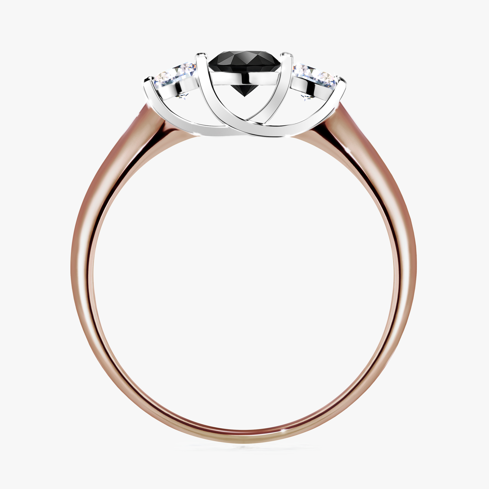 Pierścionek zaręczynowy My Honey z różowego złota z czarnym diamentem 0,45ct