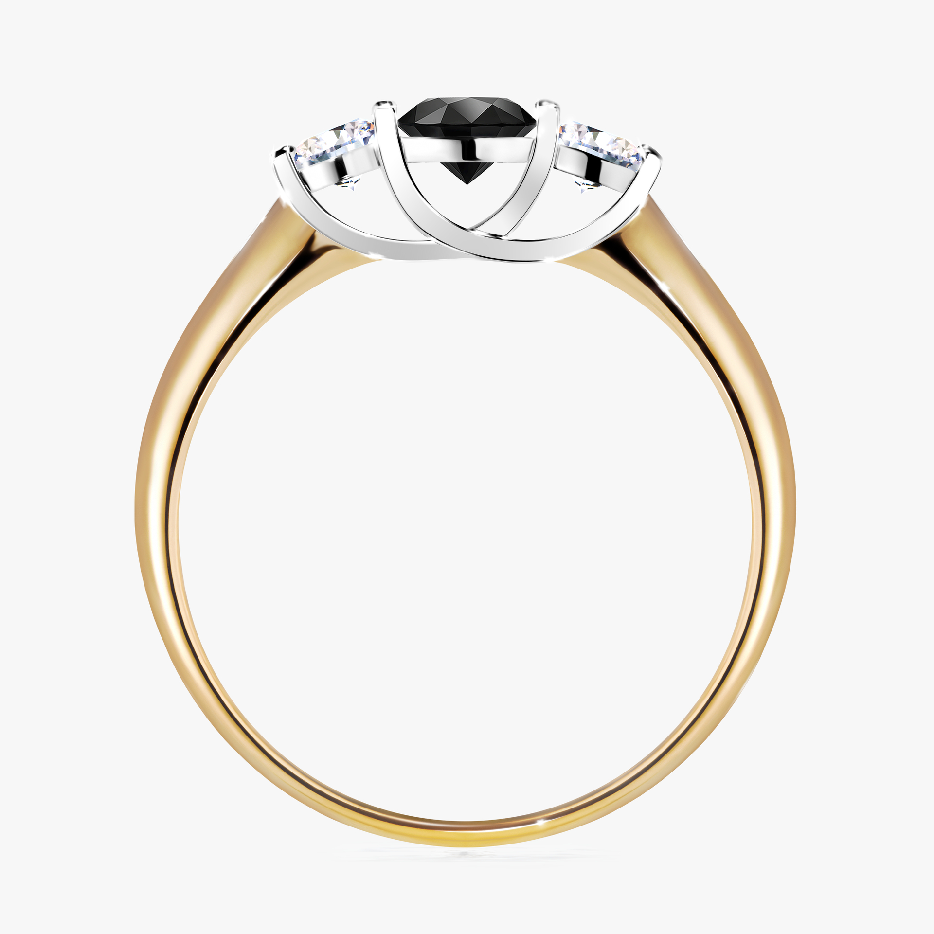 Pierścionek zaręczynowy My Honey z żółtego złota z czarnym diamentem 0,45ct
