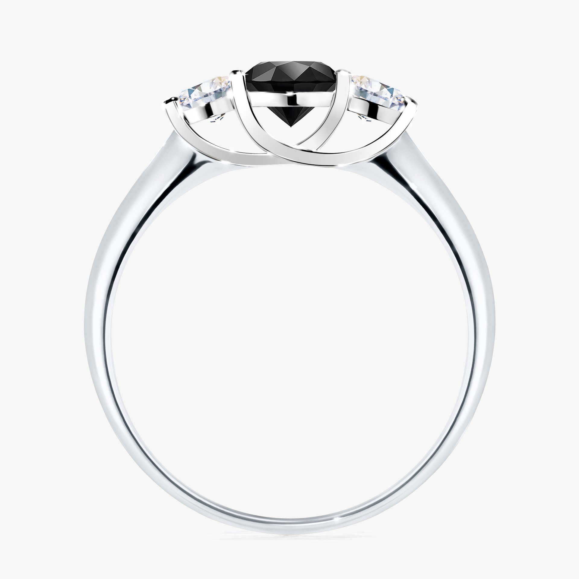 Pierścionek zaręczynowy My Honey z białego złota z czarnym diamentem 0,84ct