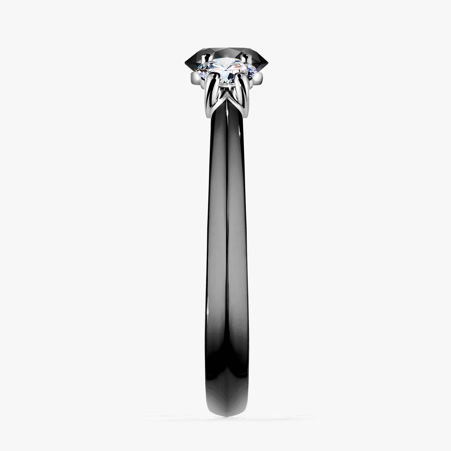 Pierścionek zaręczynowy My Honey z czarnego złota z czarnym diamentem 0,84ct