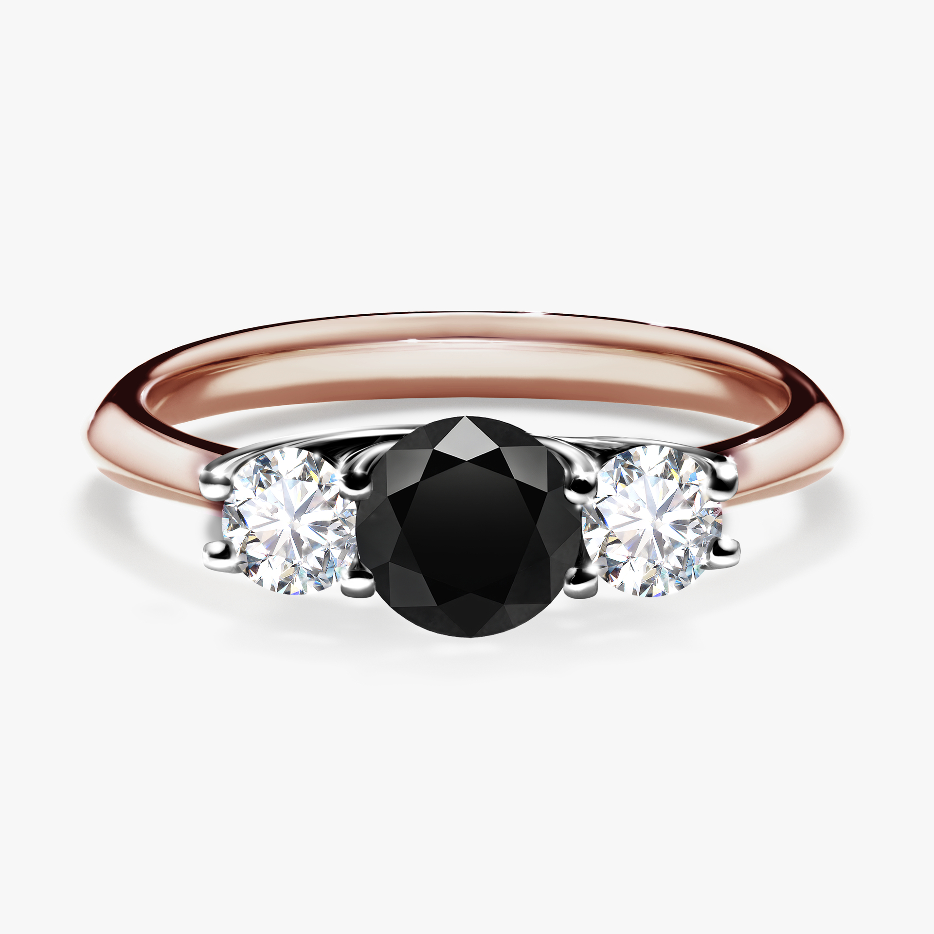 Pierścionek zaręczynowy My Honey z różowego złota z czarnym diamentem 0,84ct