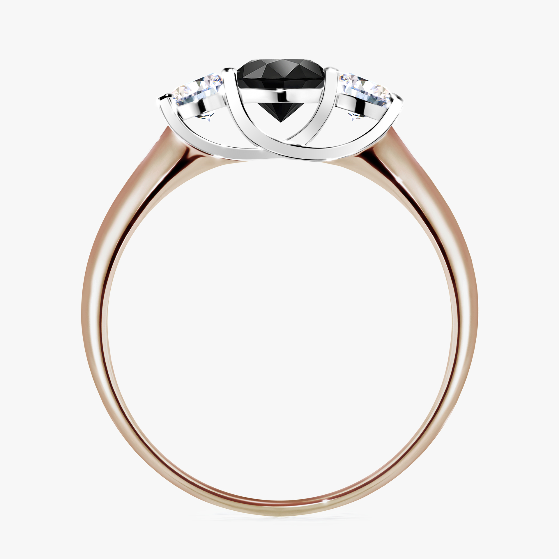 Pierścionek zaręczynowy My Honey z różowego złota z czarnym diamentem 0,84ct