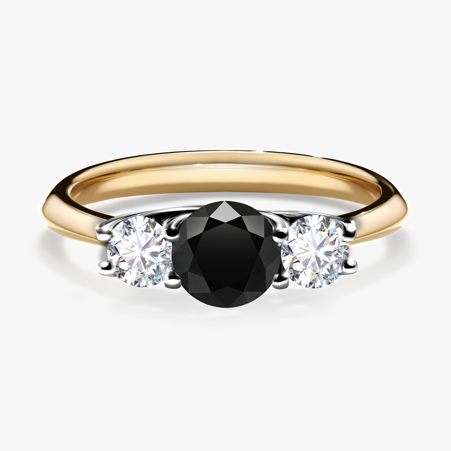 Pierścionek zaręczynowy My Honey z żółtego złota z czarnym diamentem 0,84ct