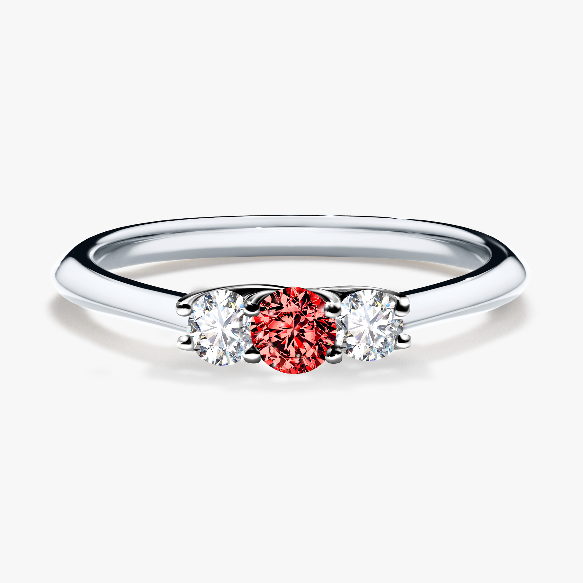 Pierścionek zaręczynowy My Honey z białego złota z czerwonym diamentem 0,16ct