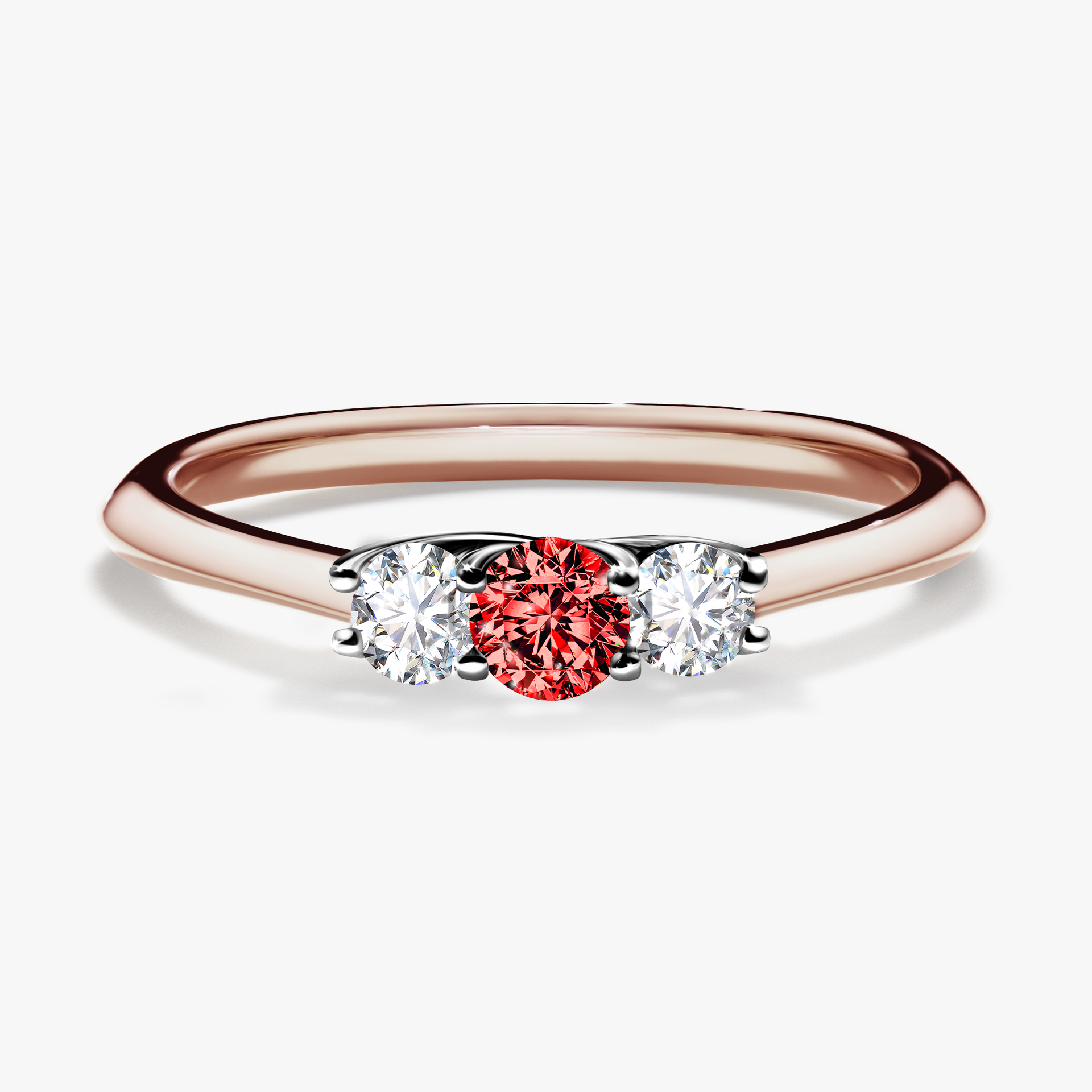Pierścionek zaręczynowy My Honey z różowego złota z czerwonym diamentem 0,16ct