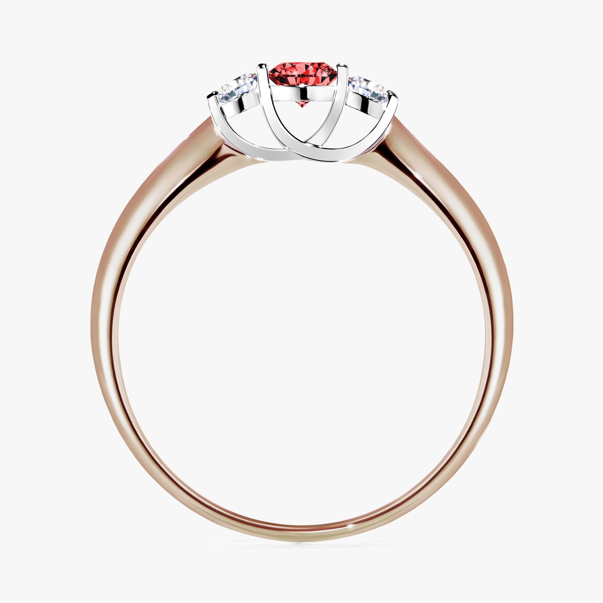 Pierścionek zaręczynowy My Honey z różowego złota z czerwonym diamentem 0,16ct