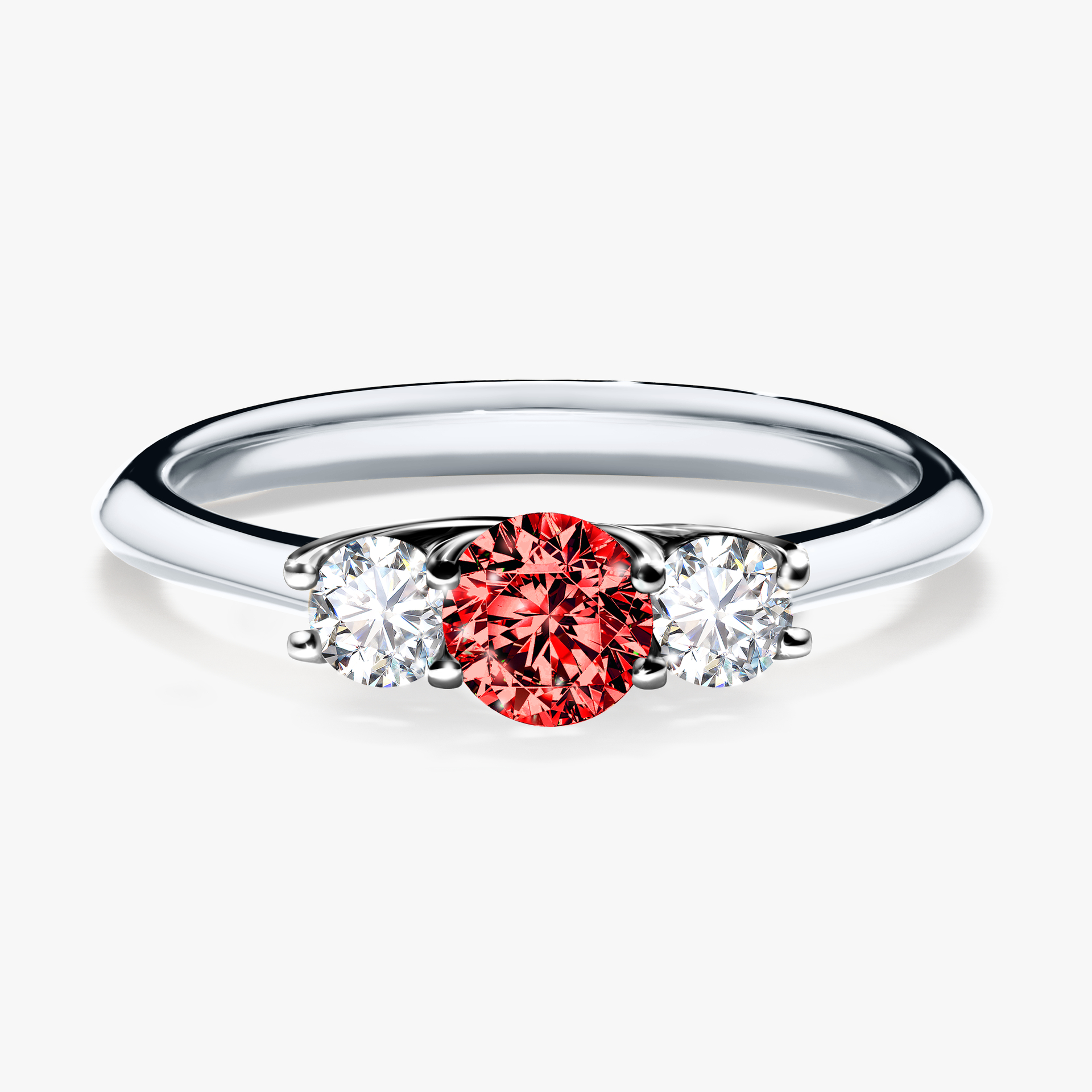 Pierścionek zaręczynowy My Honey z białego złota z czerwonym diamentem 0,45ct