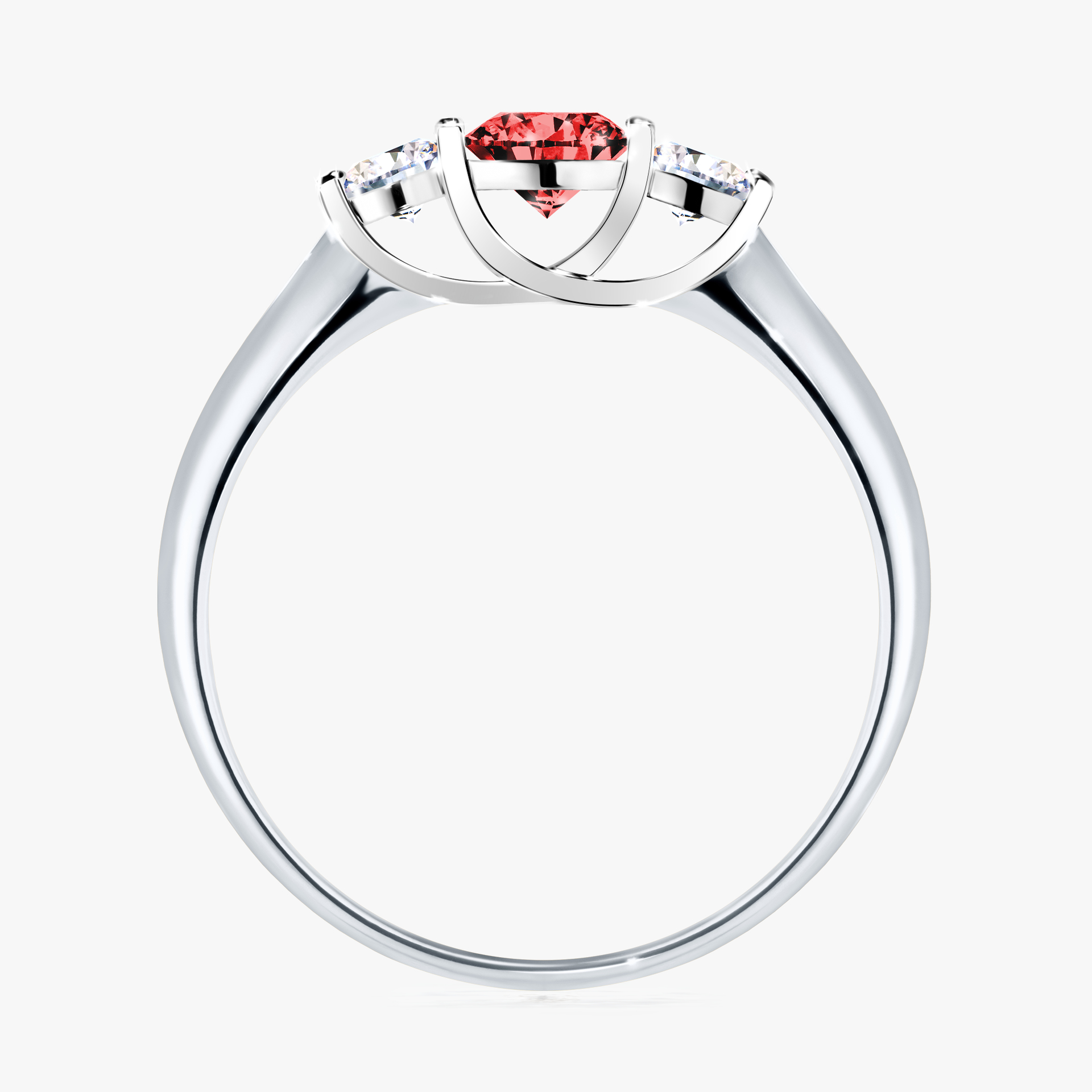 Pierścionek zaręczynowy My Honey z białego złota z czerwonym diamentem 0,45ct