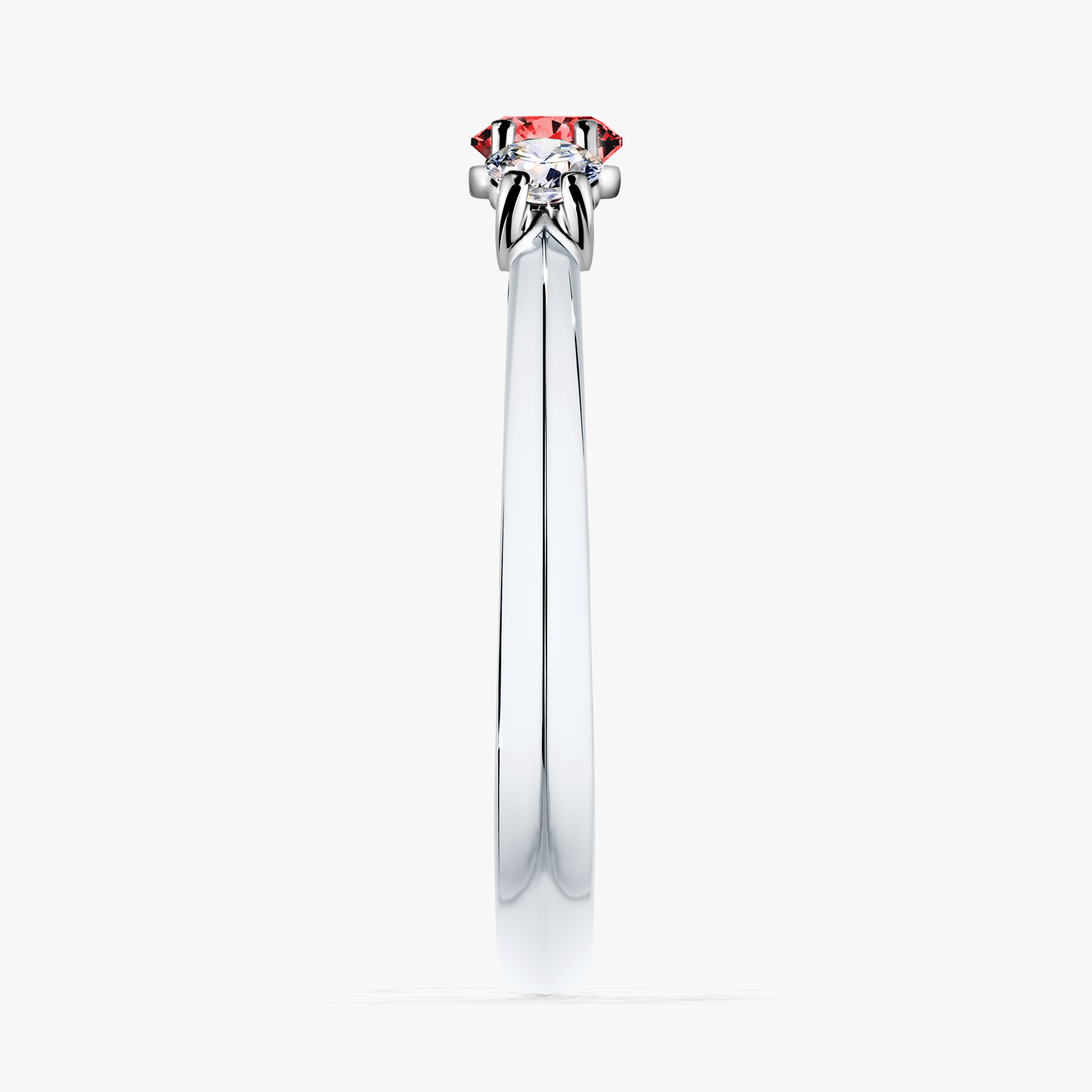 Pierścionek zaręczynowy My Honey z białego złota z czerwonym diamentem 0,45ct