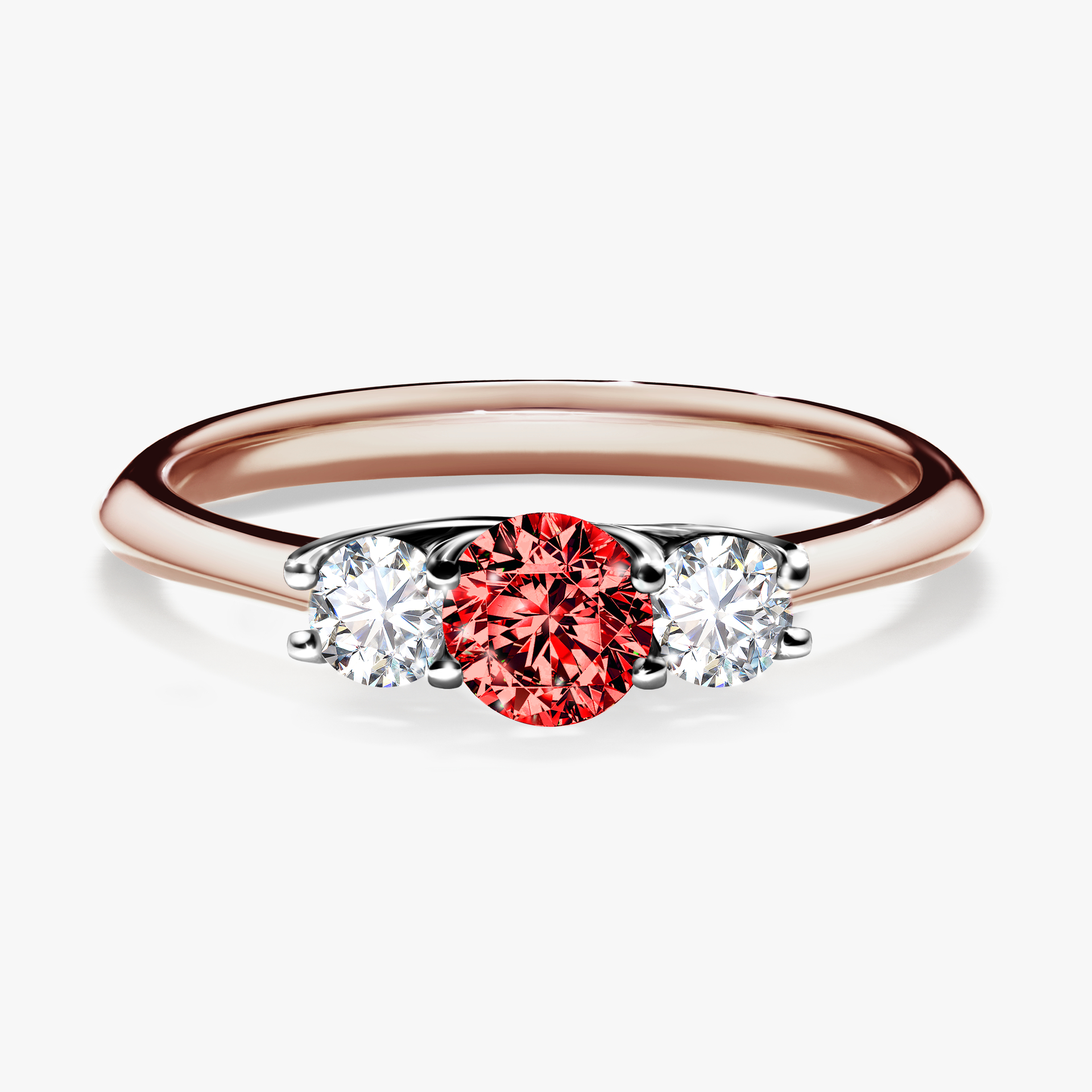 Pierścionek zaręczynowy My Honey z różowego złota z czerwonym diamentem 0,45ct