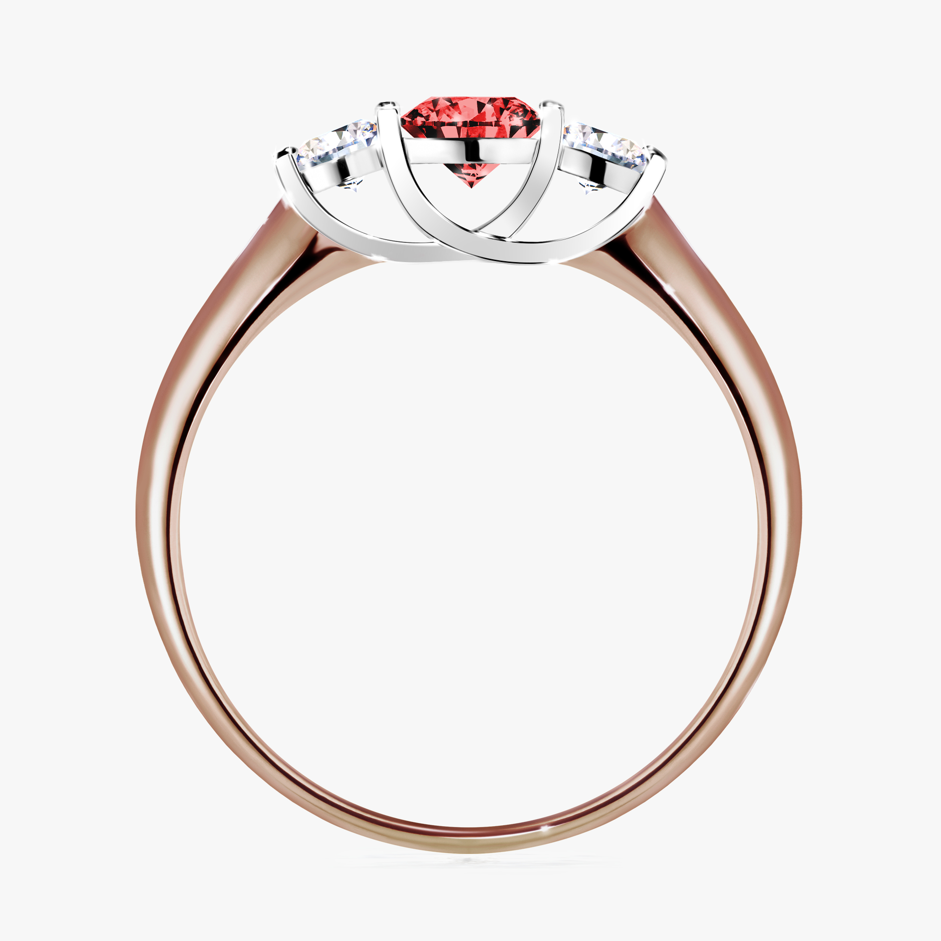 Pierścionek zaręczynowy My Honey z różowego złota z czerwonym diamentem 0,45ct