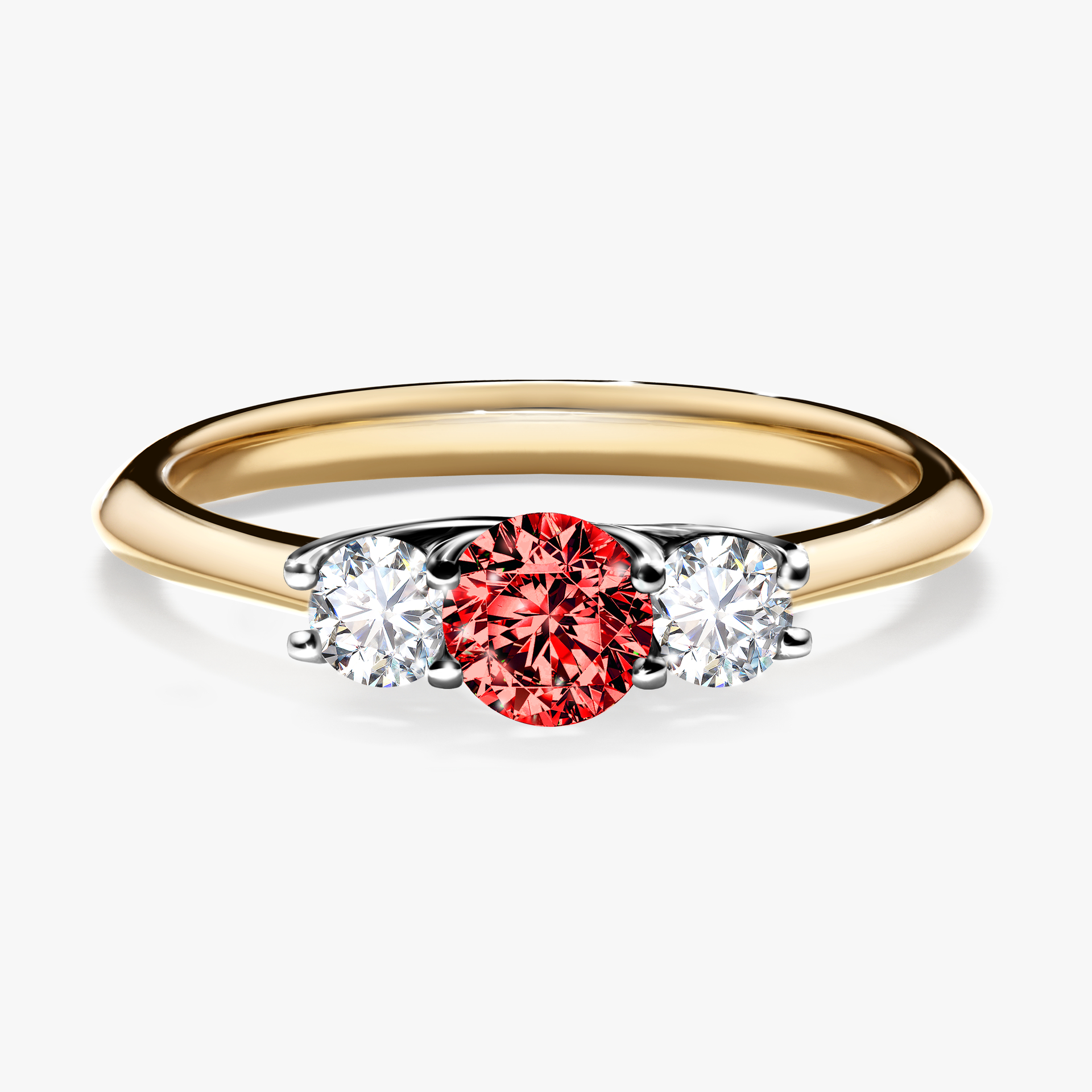 Pierścionek zaręczynowy My Honey z żółtego złota z czerwonym diamentem 0,45ct