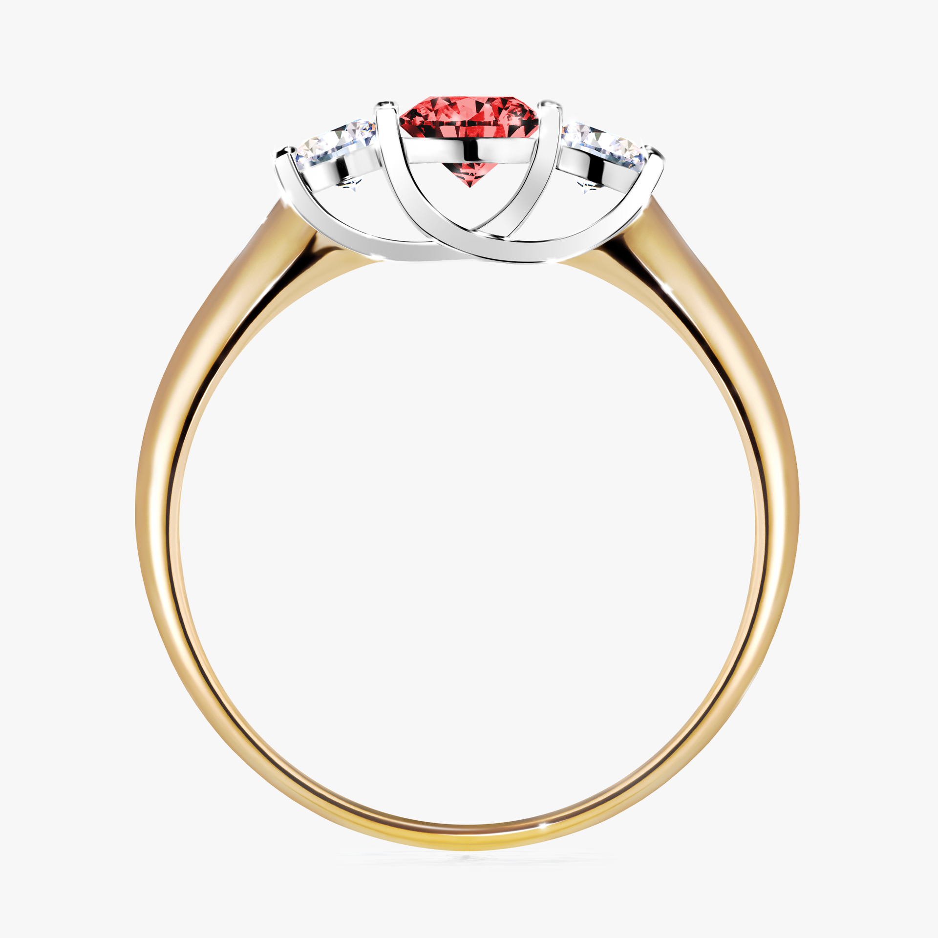 Pierścionek zaręczynowy My Honey z żółtego złota z czerwonym diamentem 0,45ct