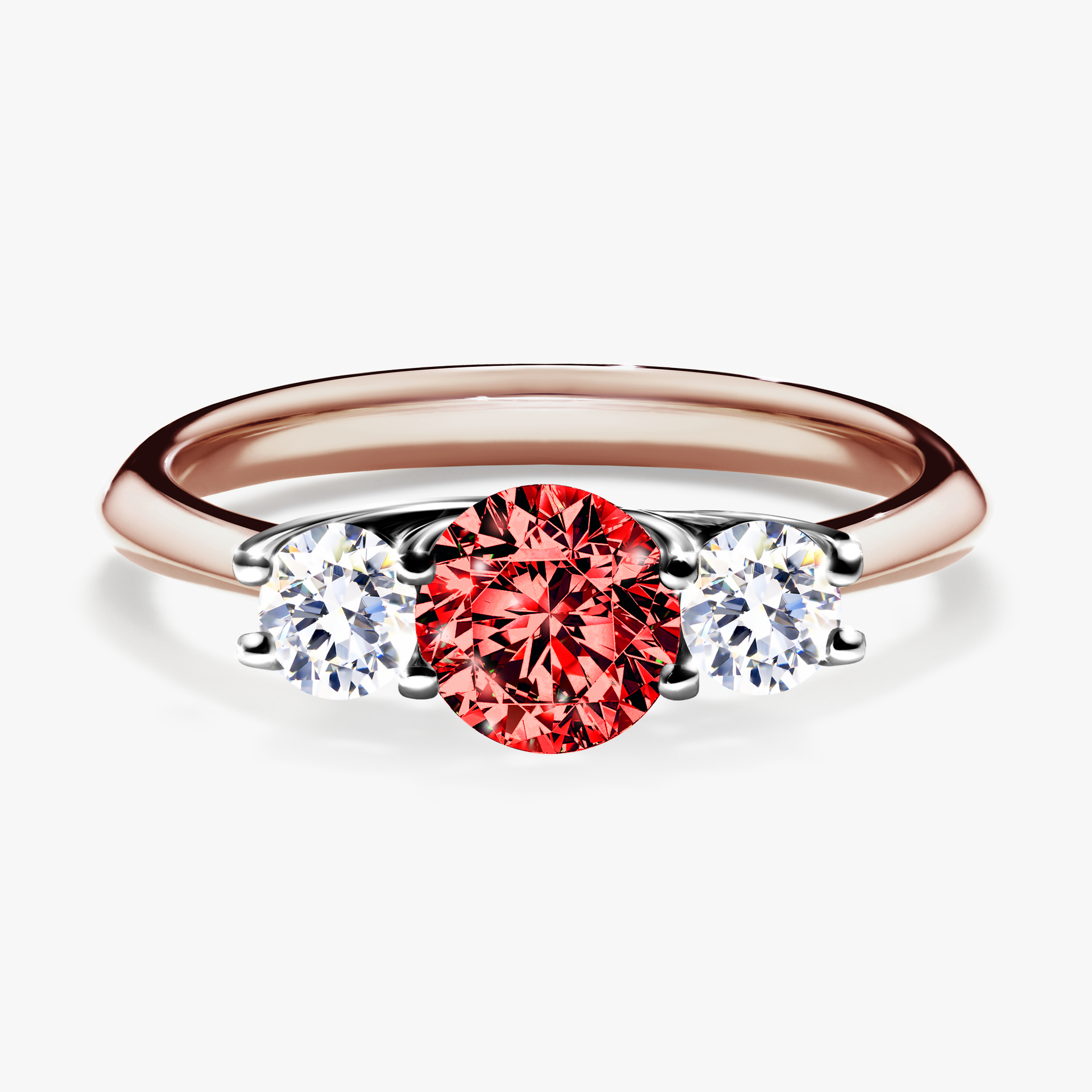 Pierścionek zaręczynowy My Honey z różowego złota z czerwonym diamentem 0,84ct