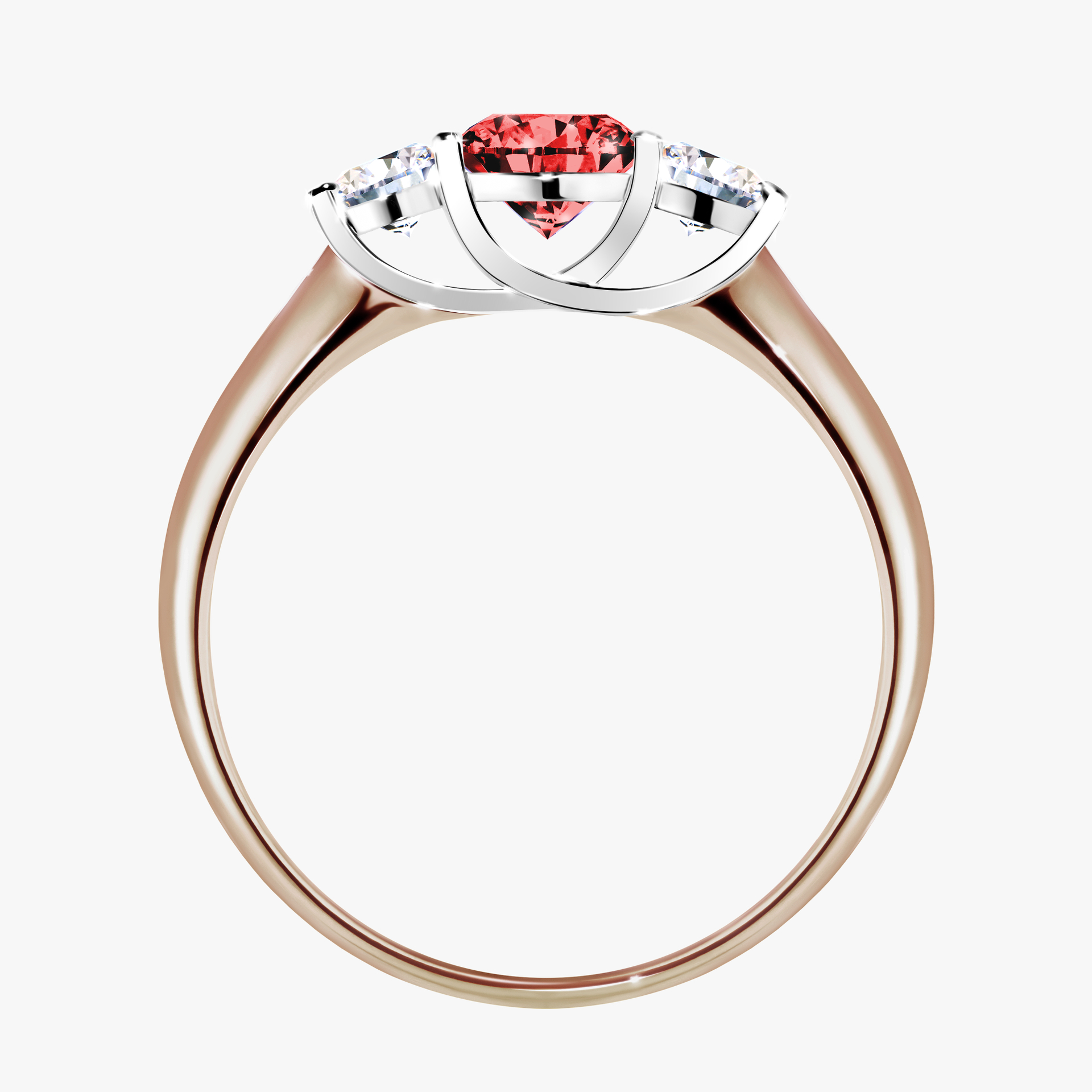 Pierścionek zaręczynowy My Honey z różowego złota z czerwonym diamentem 0,84ct