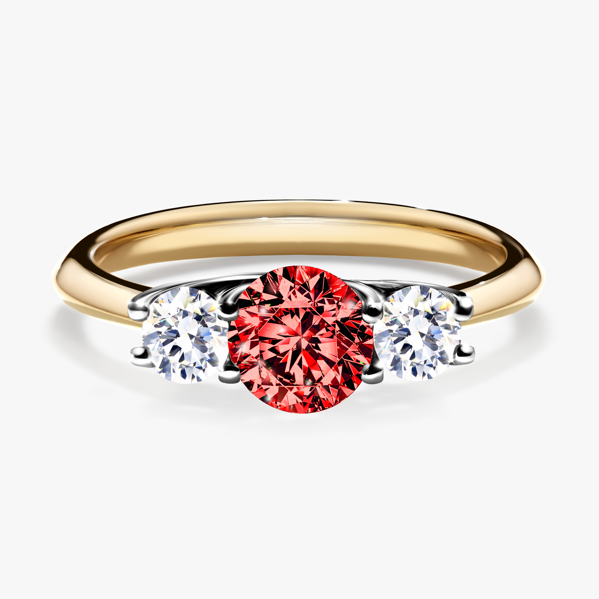 Pierścionek zaręczynowy My Honey z żółtego złota z czerwonym diamentem 0,84ct