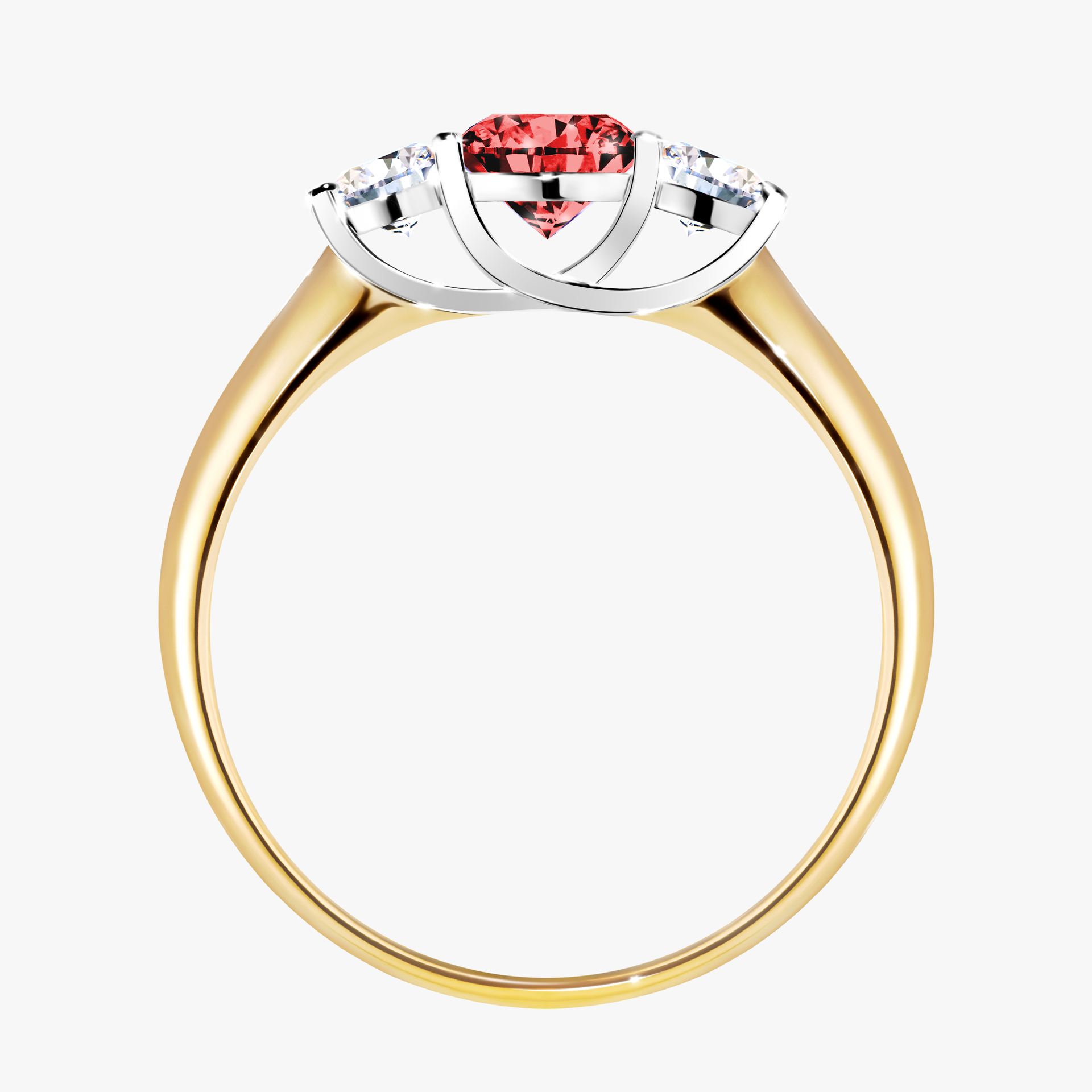 Pierścionek zaręczynowy My Honey z żółtego złota z czerwonym diamentem 0,84ct